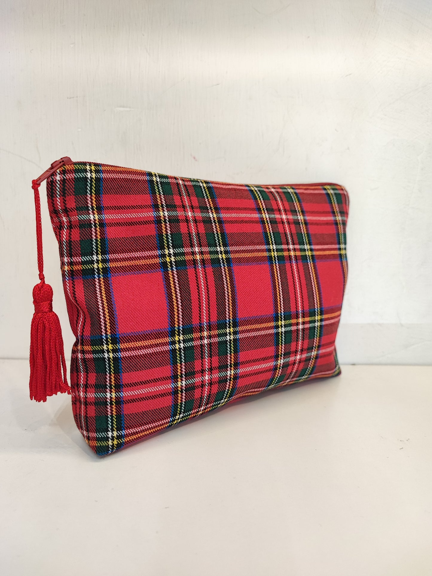 Pochette media in cotone in Tartan Scozzese