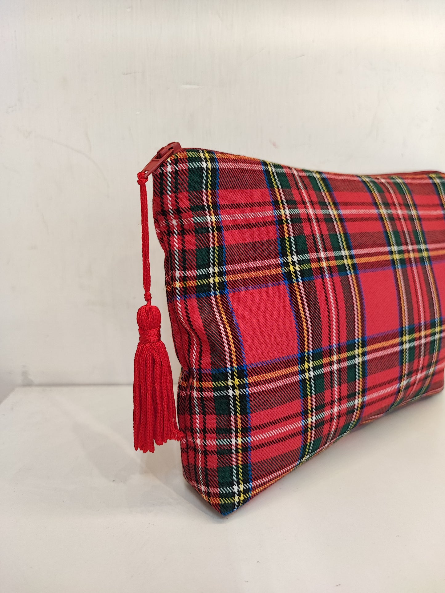 Pochette media in cotone in Tartan Scozzese