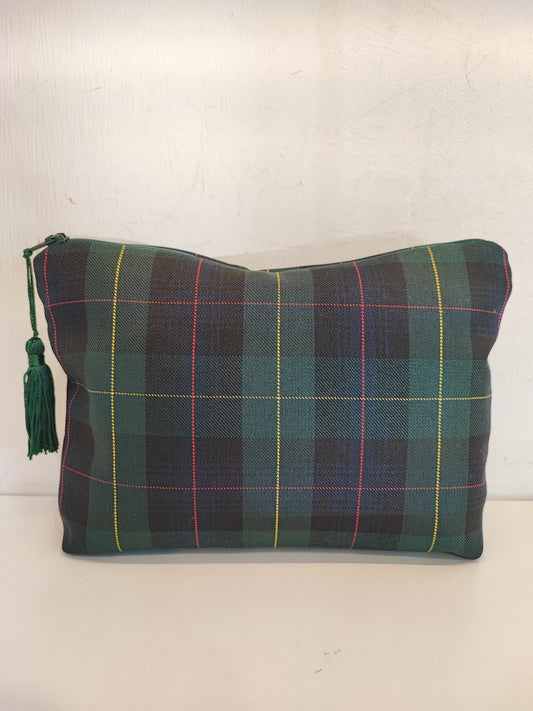Pochette media in cotone in Tartan Black Watch