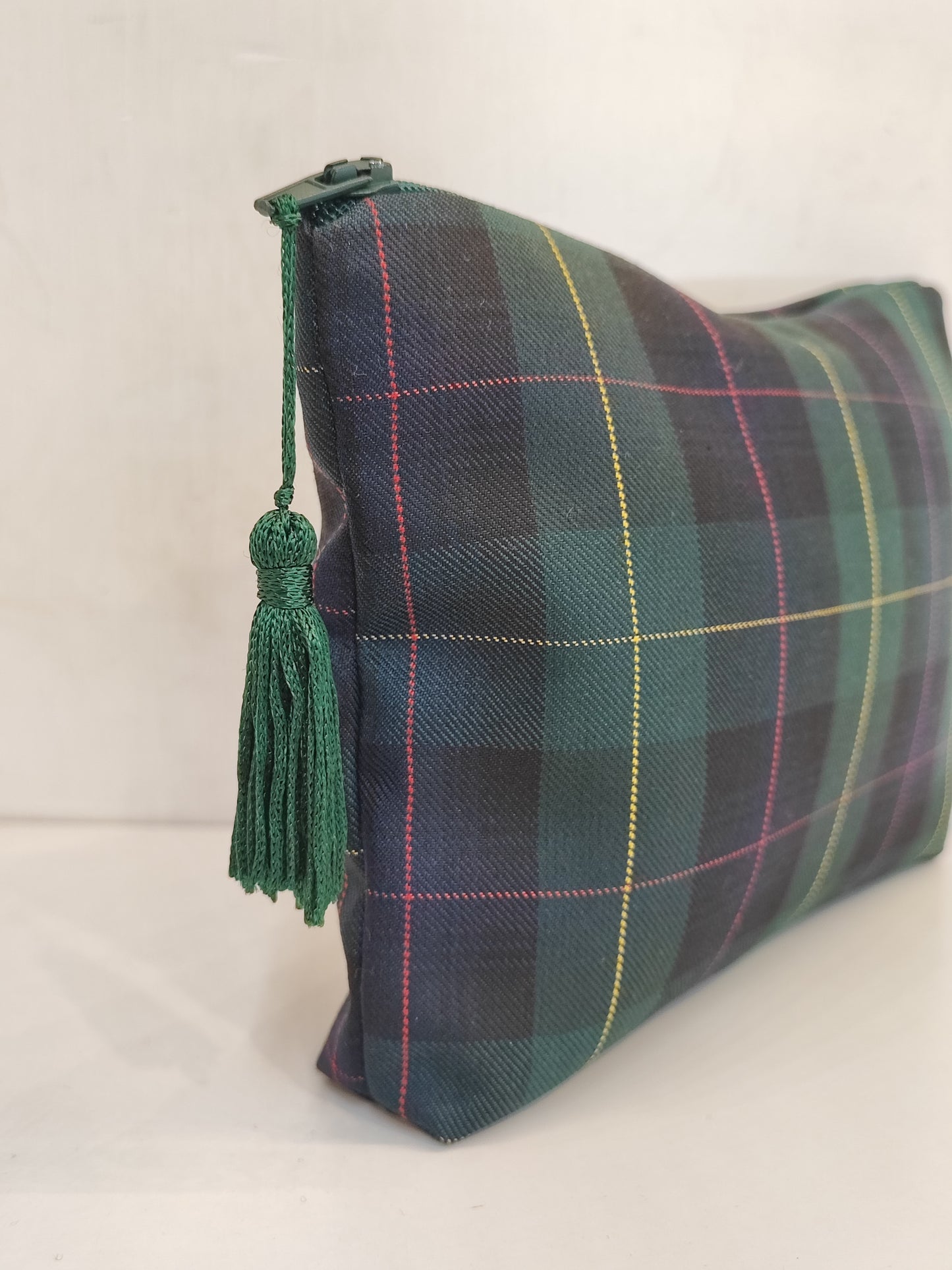 Pochette media in cotone in Tartan Black Watch