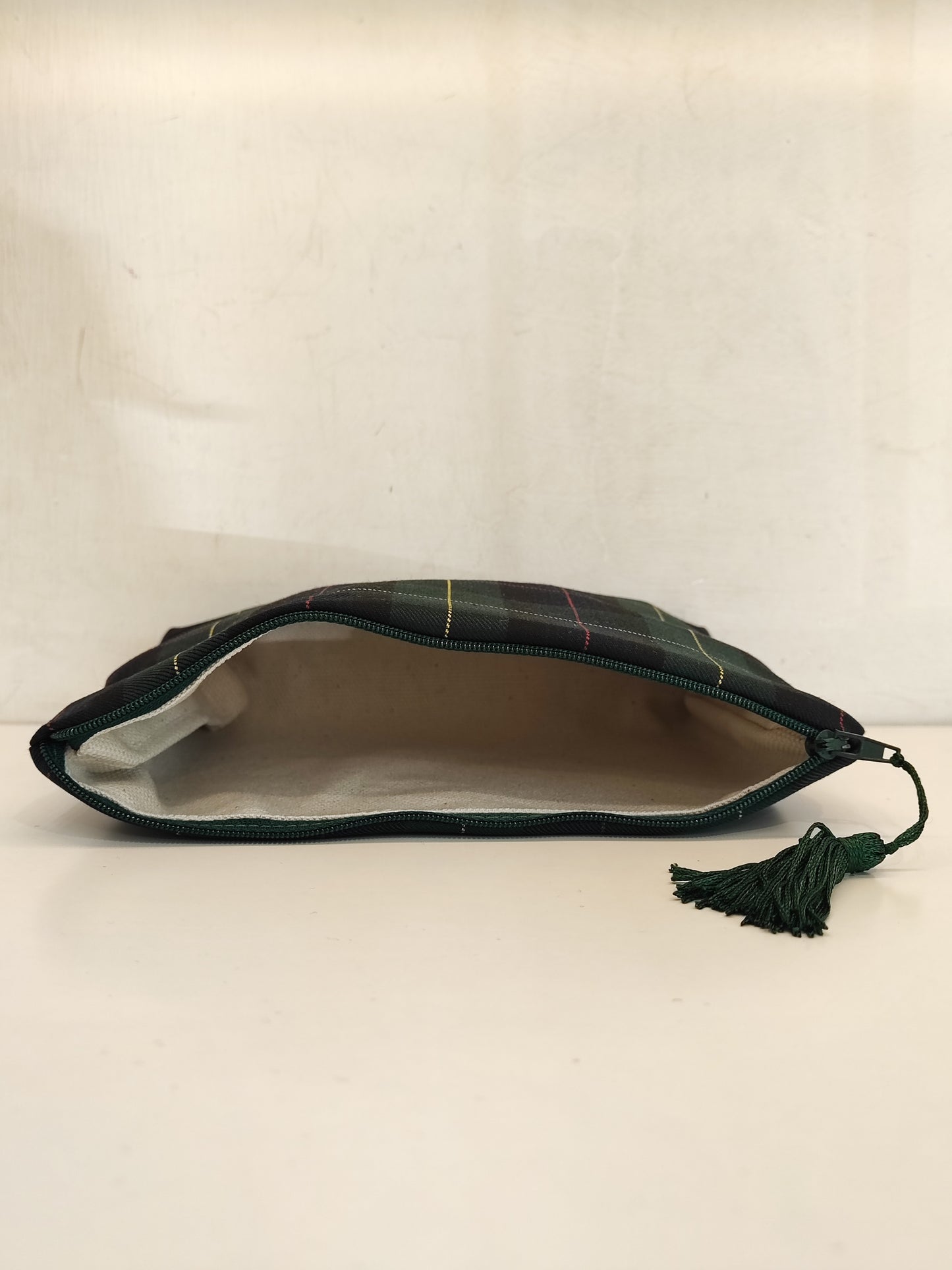 Pochette media in cotone in Tartan Black Watch