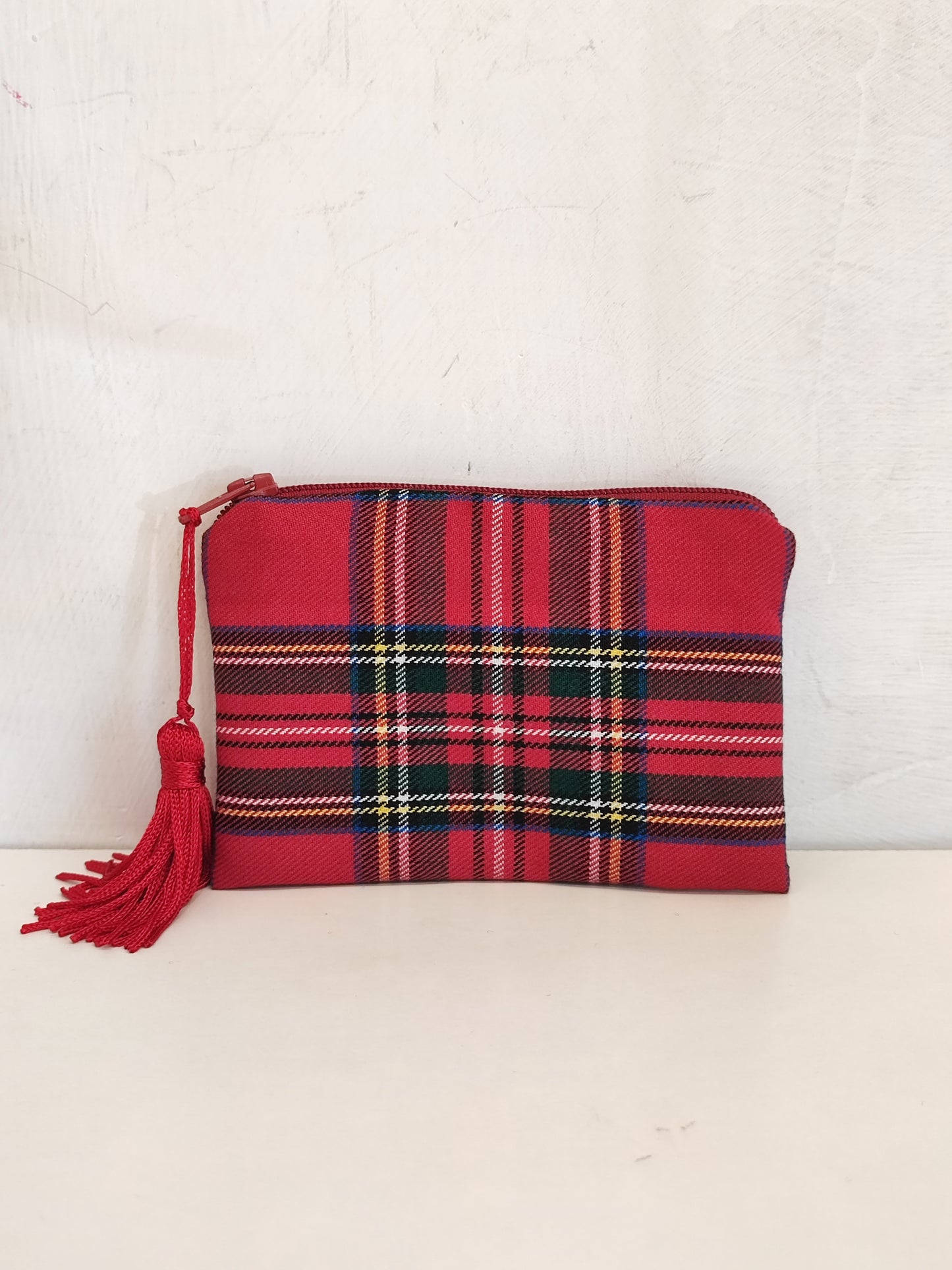 Pochette mini in cotone in Tartan Scozzese