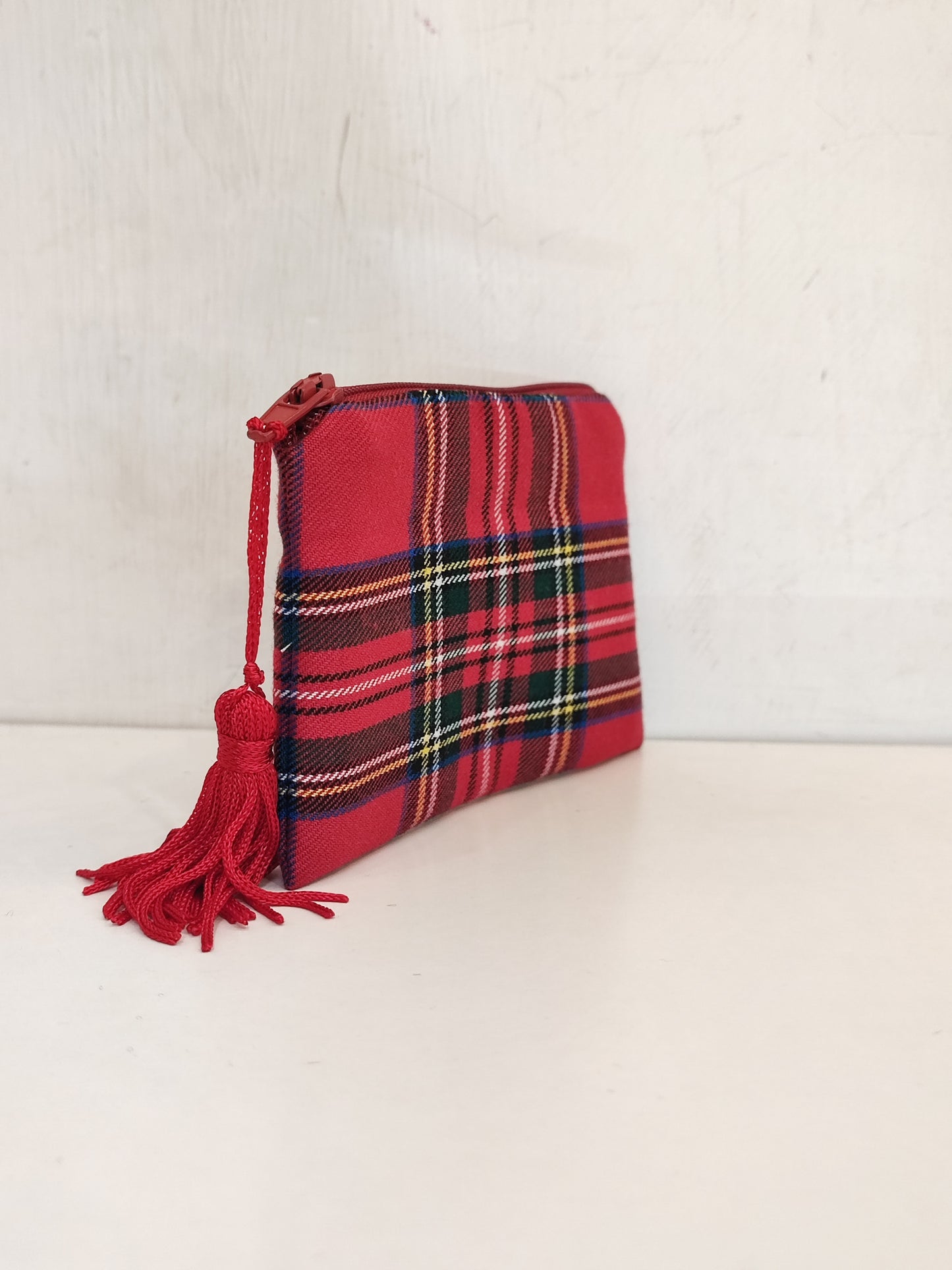 Pochette mini in cotone in Tartan Scozzese