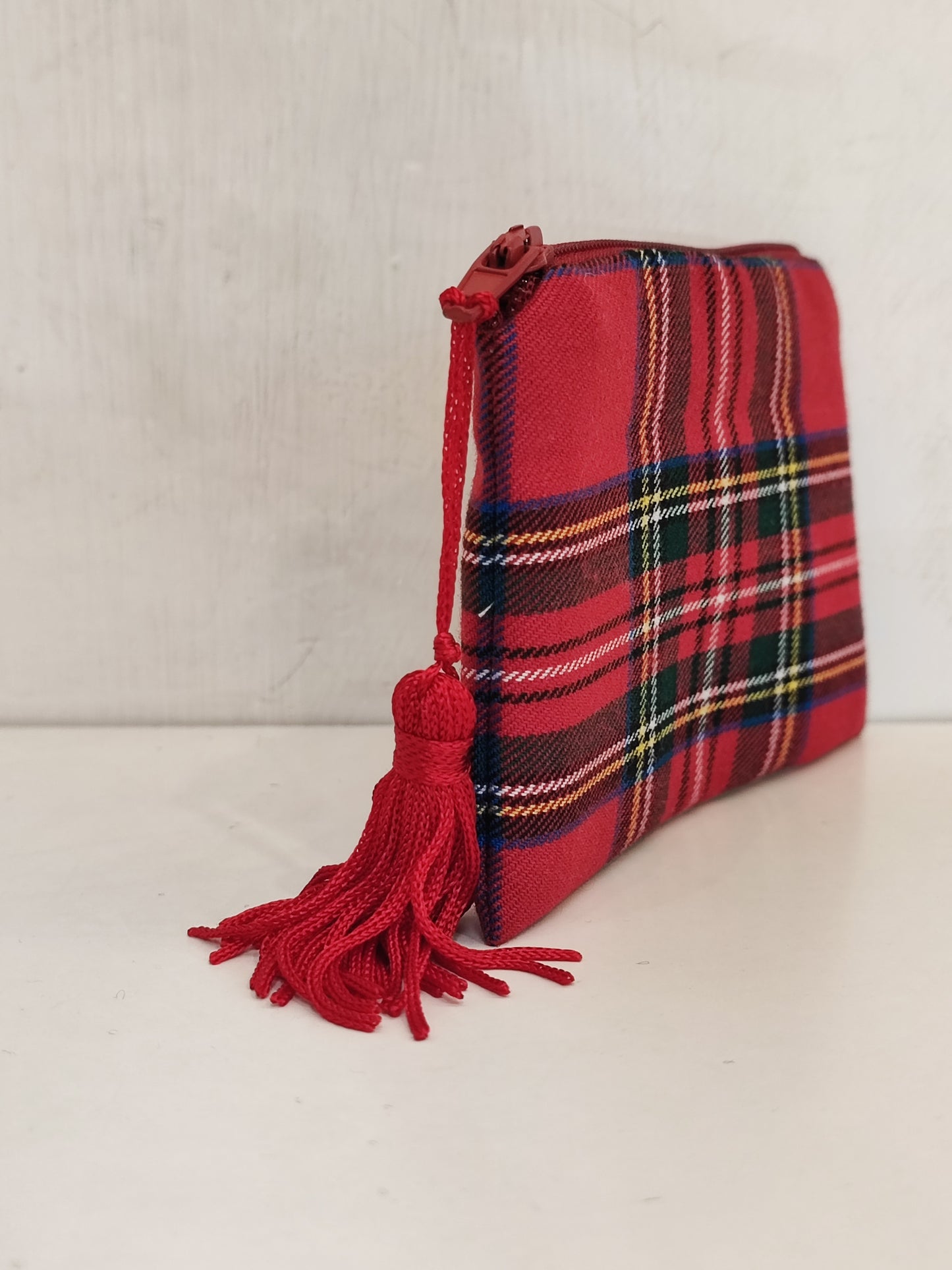 Pochette mini in cotone in Tartan Scozzese
