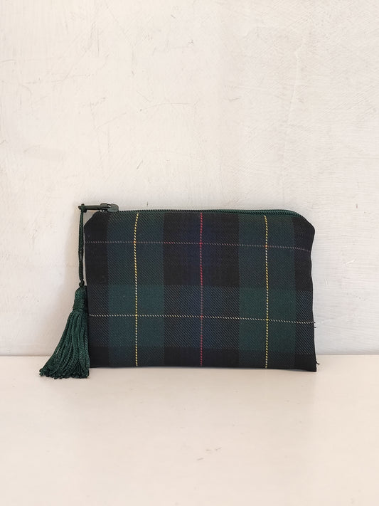 Pochette mini in cotone in Tartan Black Watch