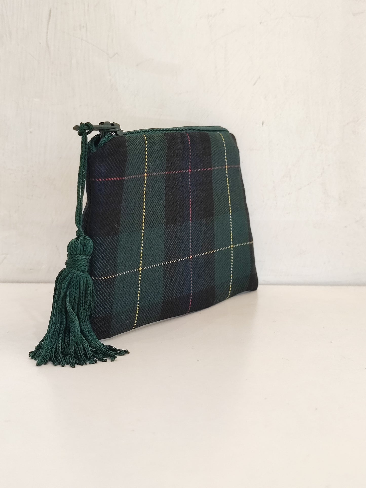 Pochette mini in cotone in Tartan Black Watch