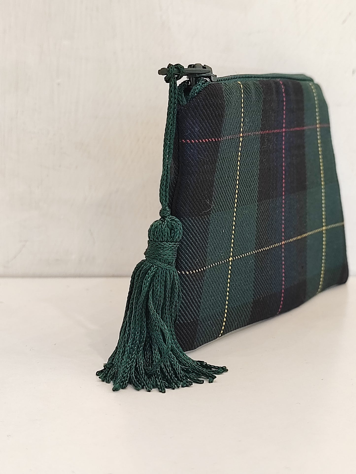 Pochette mini in cotone in Tartan Black Watch