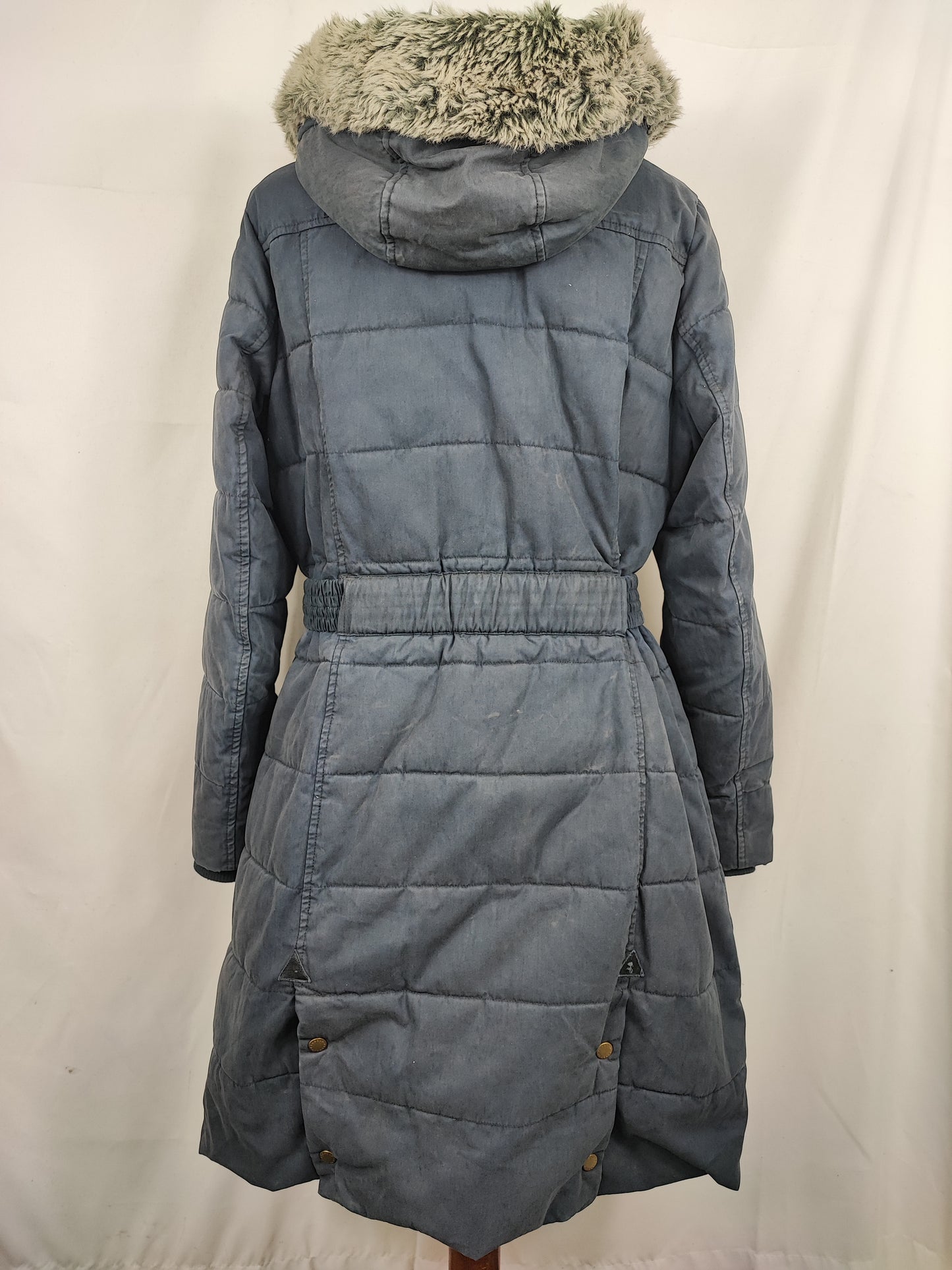 Giacca Barbour da donna blu imbottita UK14 Medium Belton Quilt navy wax lady Jacket size uk14