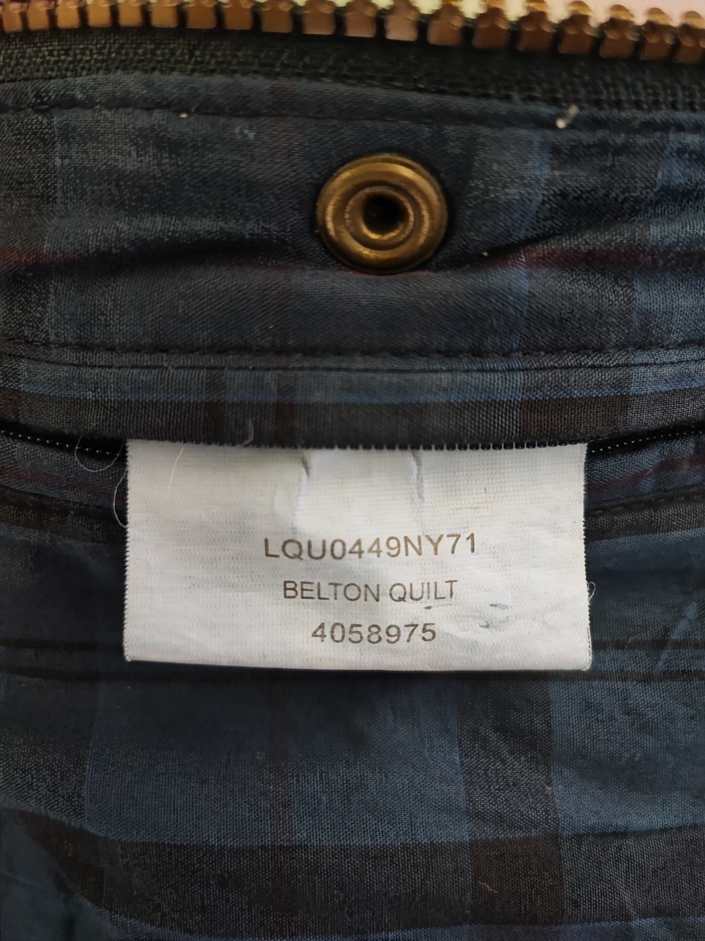 Giacca Barbour da donna blu imbottita UK14 Medium Belton Quilt navy wax lady Jacket size uk14