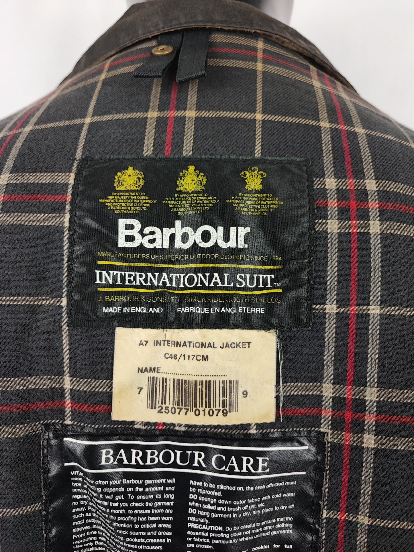 Giacca Barbour International Vintage Nero A7 C46/117 cm - Barbour International A7 Black Jacket Size XL