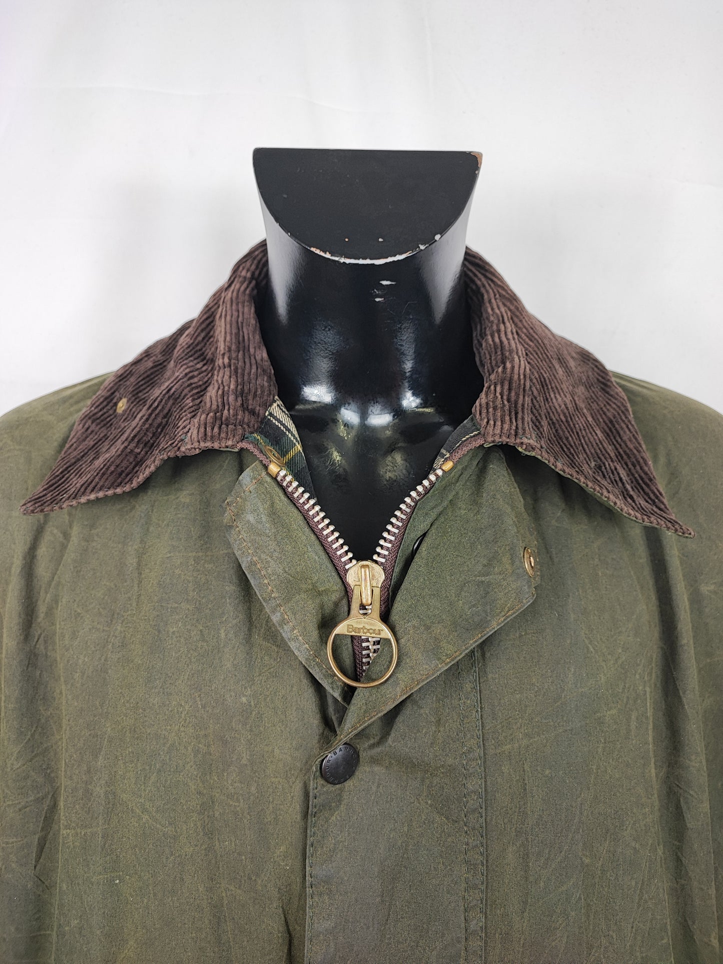 Barbour Uomo Border vintage verde Cerato C44/112cm Green Border Wax Coat XLarge - Shop In London