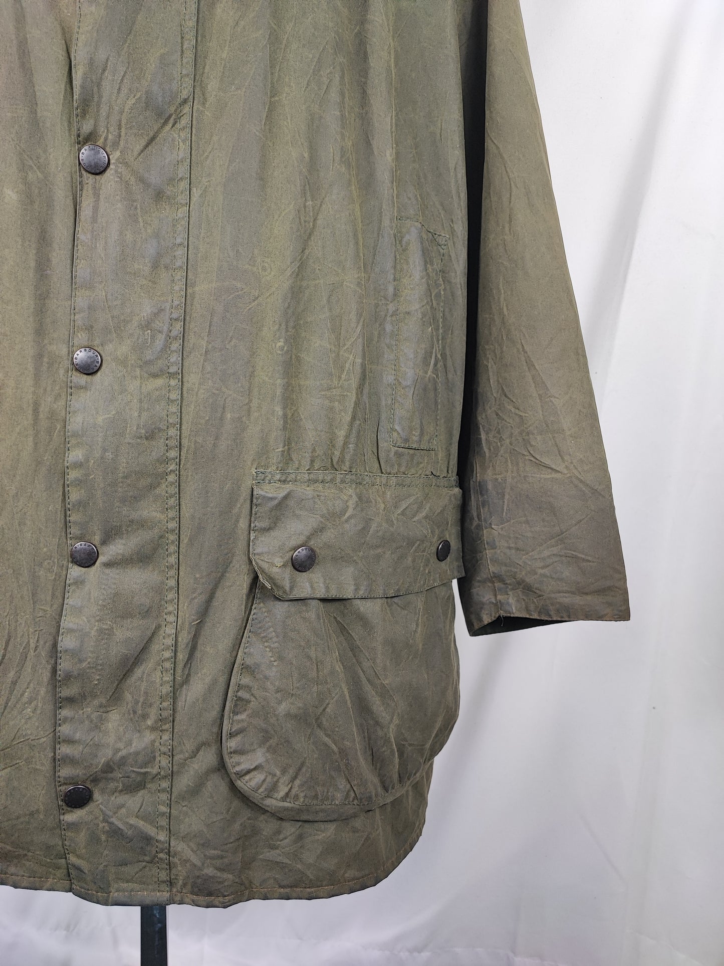 Barbour Uomo Border vintage verde Cerato C44/112cm Green Border Wax Coat XLarge - Shop In London