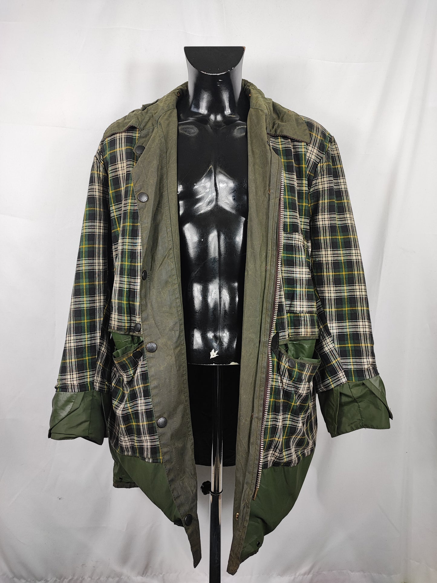 Barbour Uomo Border vintage verde Cerato C44/112cm Green Border Wax Coat XLarge - Shop In London