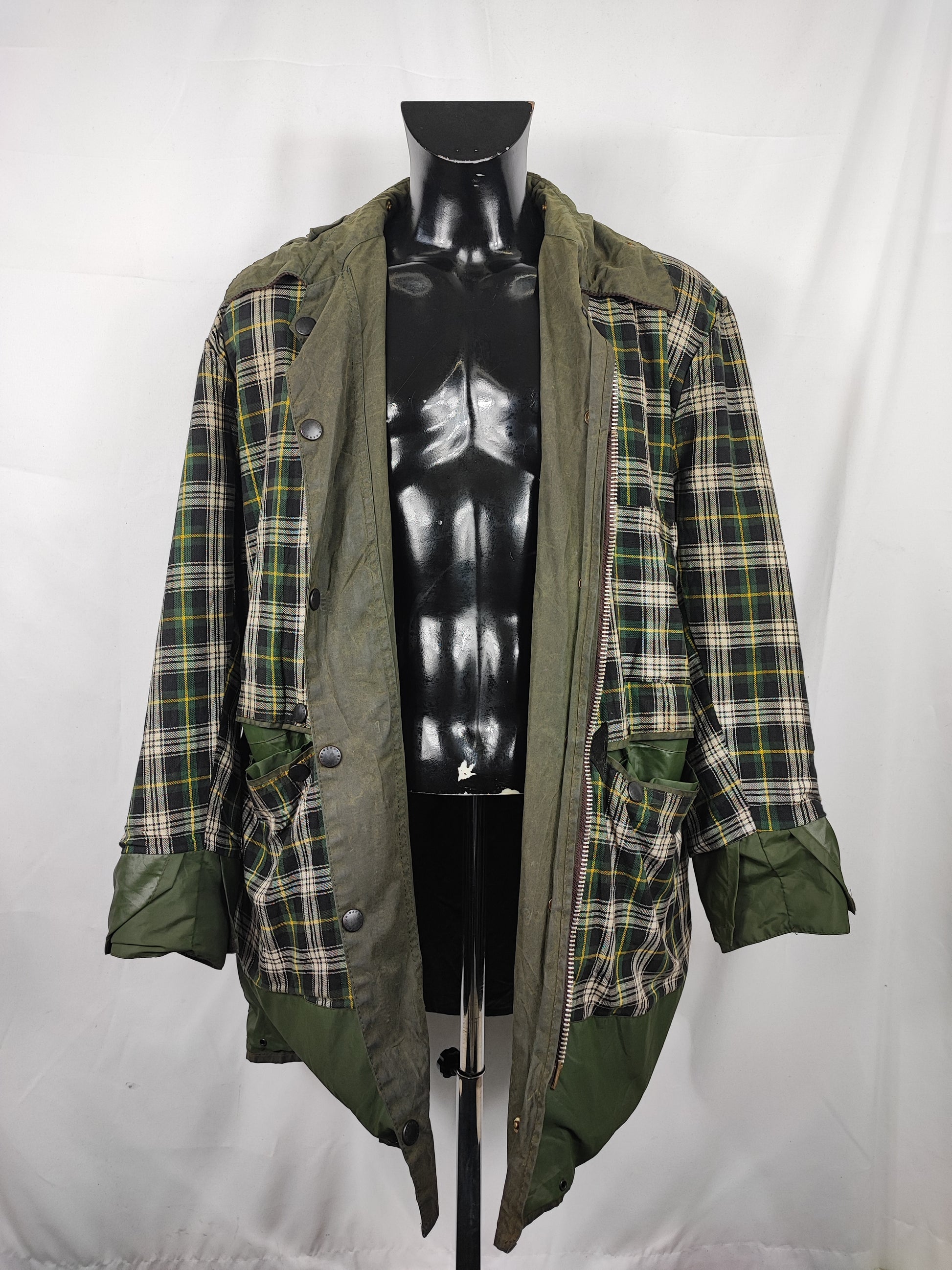 Barbour Uomo Border vintage verde Cerato C44/112cm Green Border Wax Coat XLarge - Shop In London