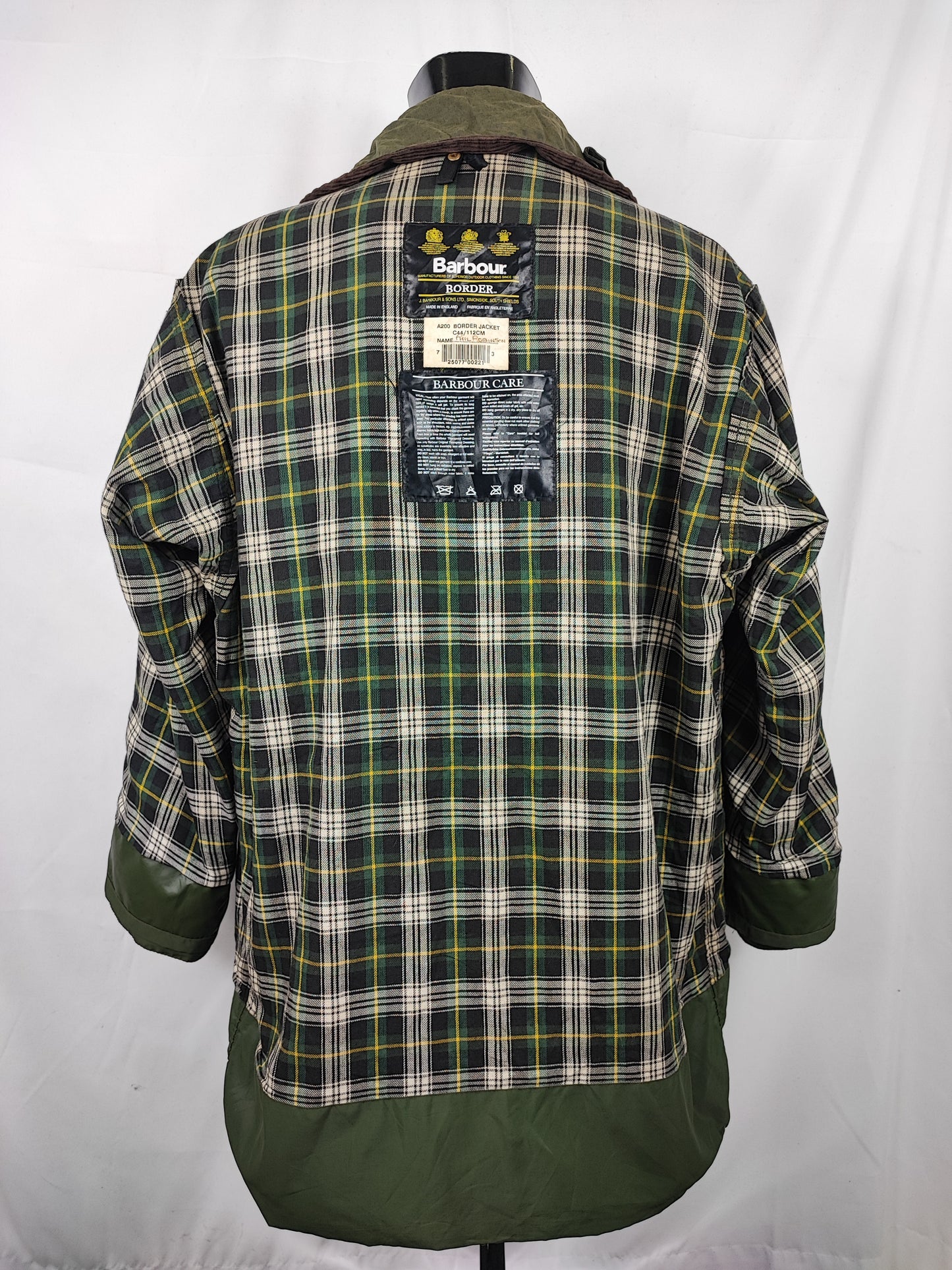 Barbour Uomo Border vintage verde Cerato C44/112cm Green Border Wax Coat XLarge - Shop In London