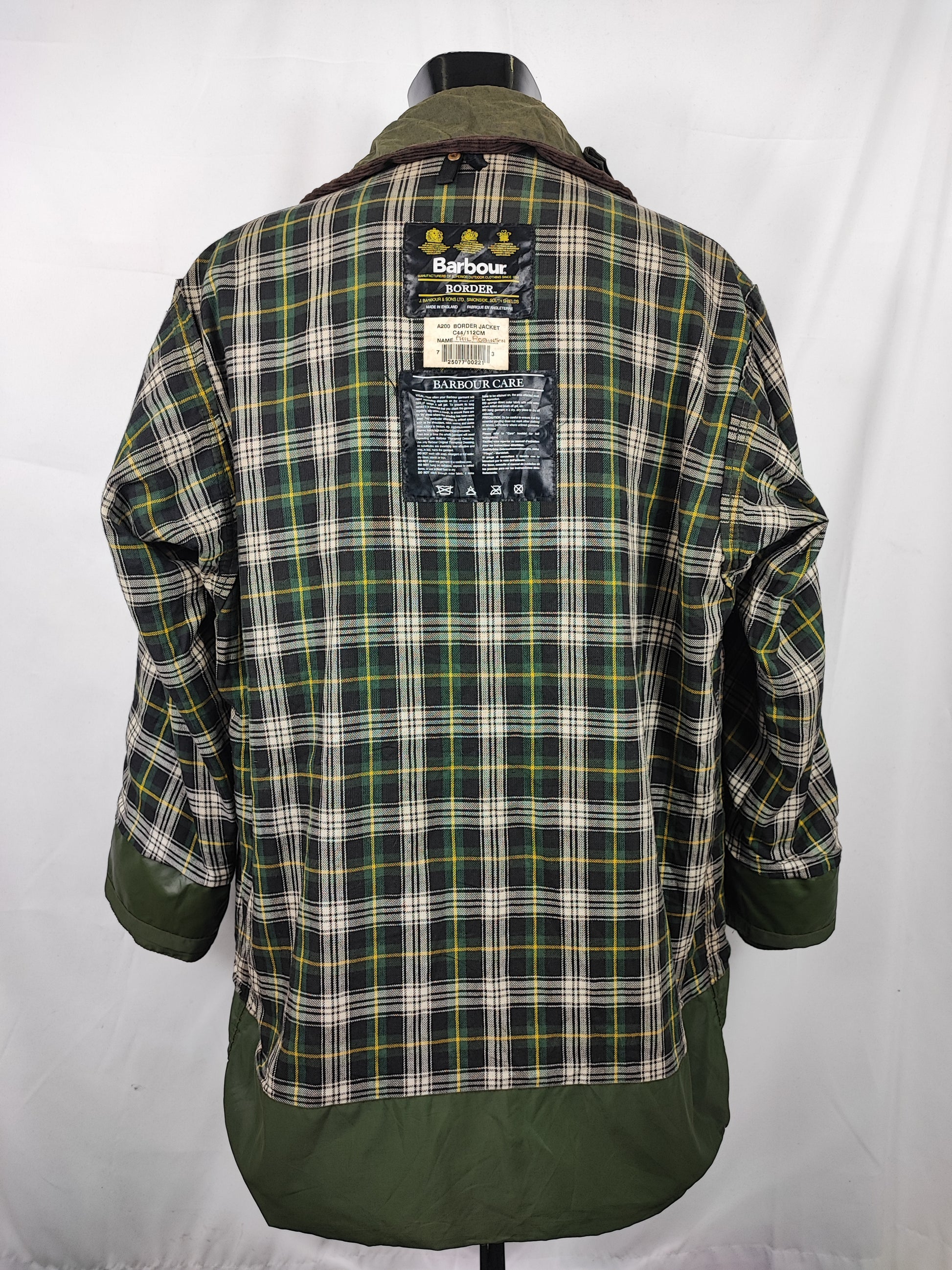 Barbour Uomo Border vintage verde Cerato C44/112cm Green Border Wax Coat XLarge - Shop In London