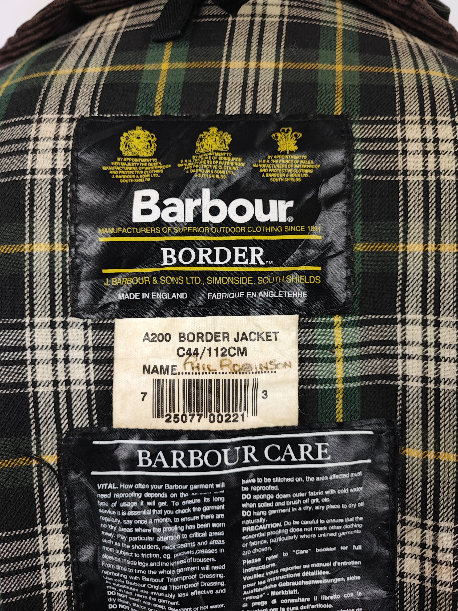Barbour Uomo Border vintage verde Cerato C44/112cm Green Border Wax Coat XLarge - Shop In London