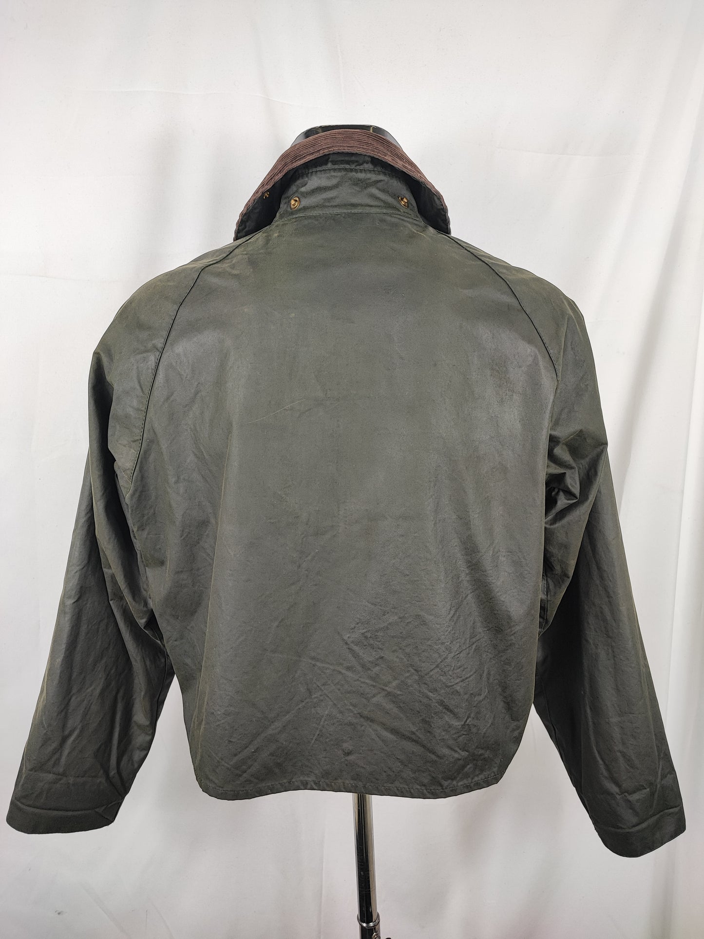 RARO Barbour Spey A130 Verde Medium - Rare Green Spey Waxed Jacket Size Medium A130