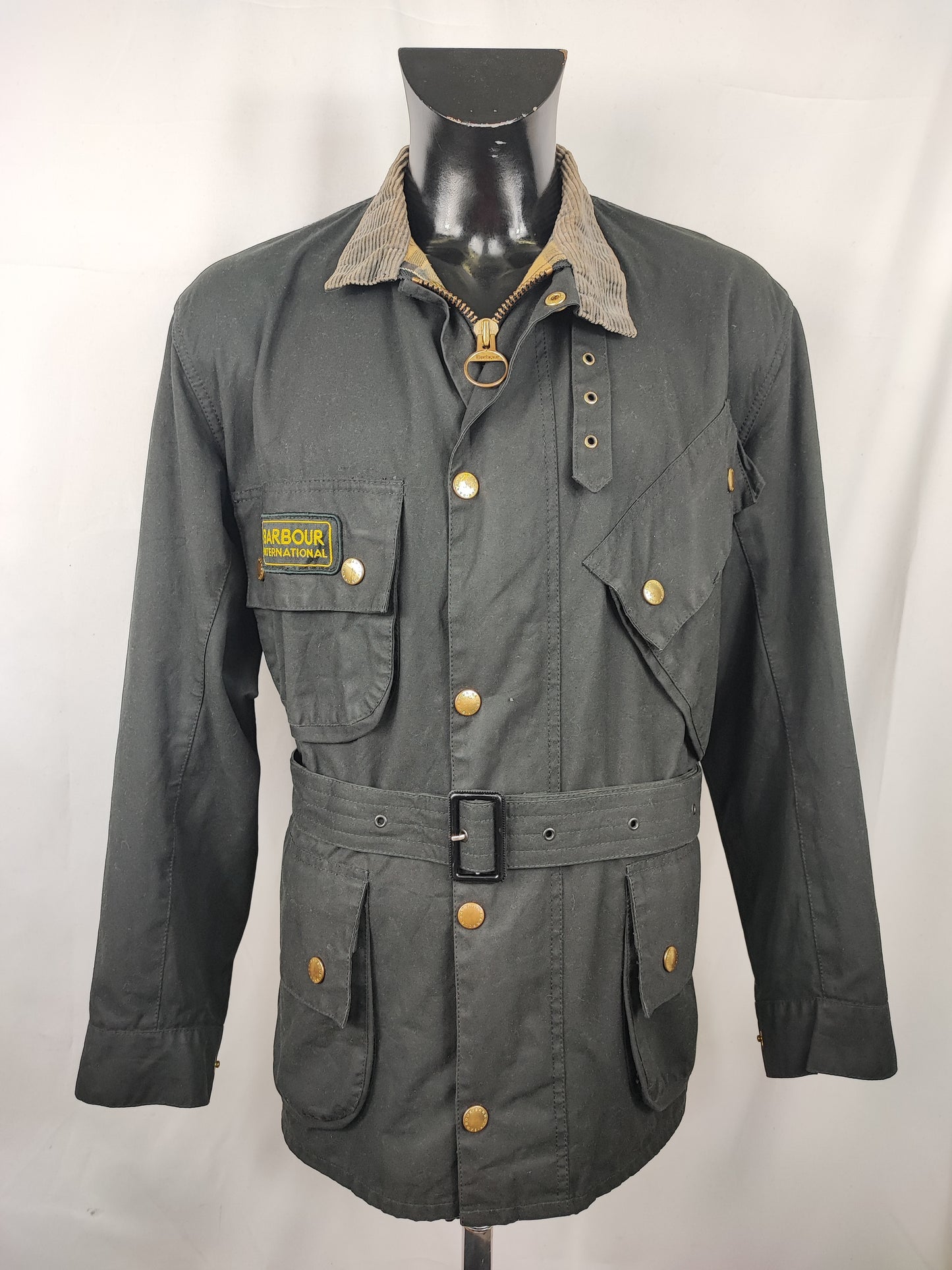 Barbour International nero uomo Large C42/107cm - Man Black Wax International Jacket C42 Size L