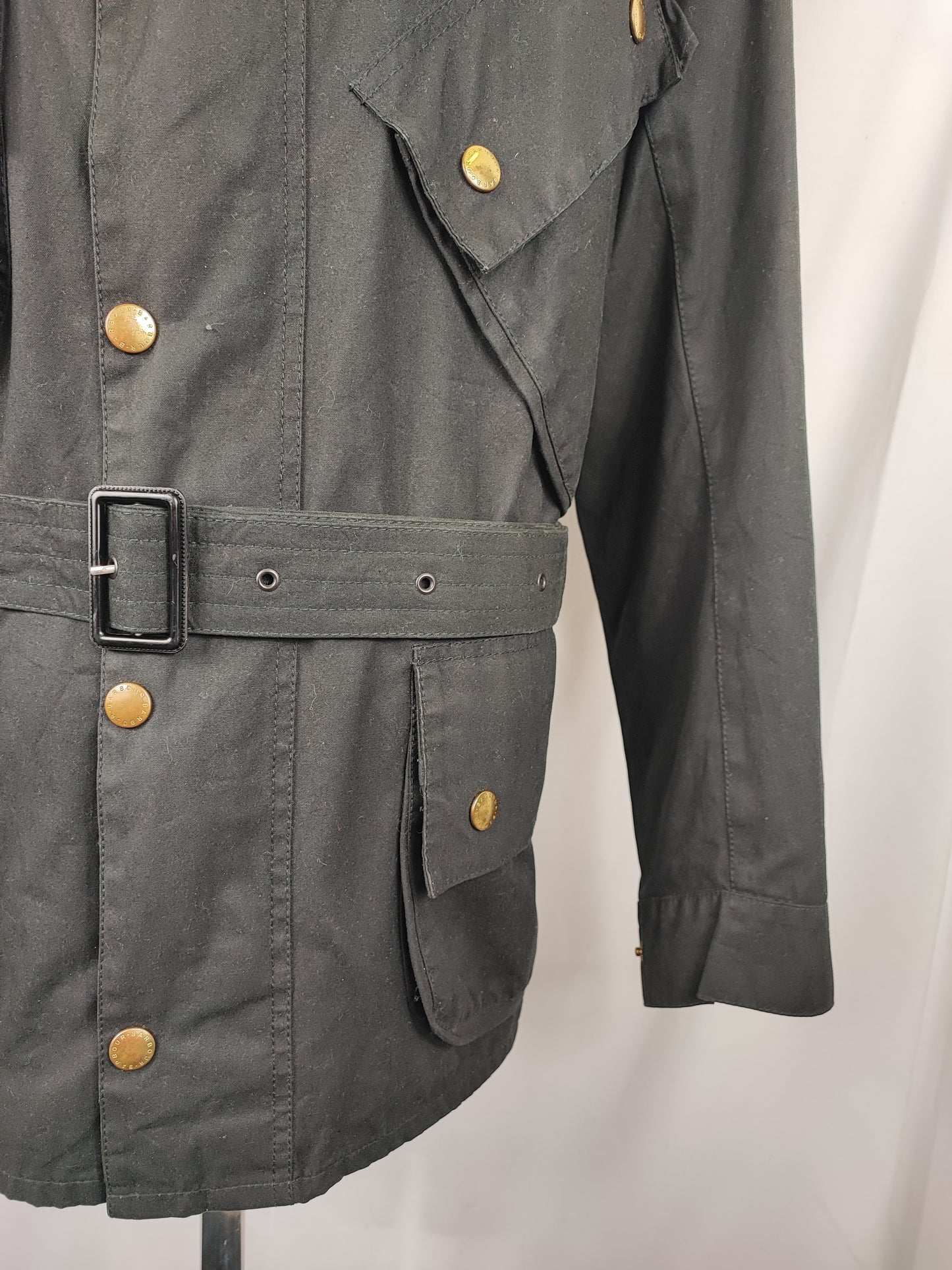 Barbour International nero uomo Large C42/107cm - Man Black Wax International Jacket C42 Size L