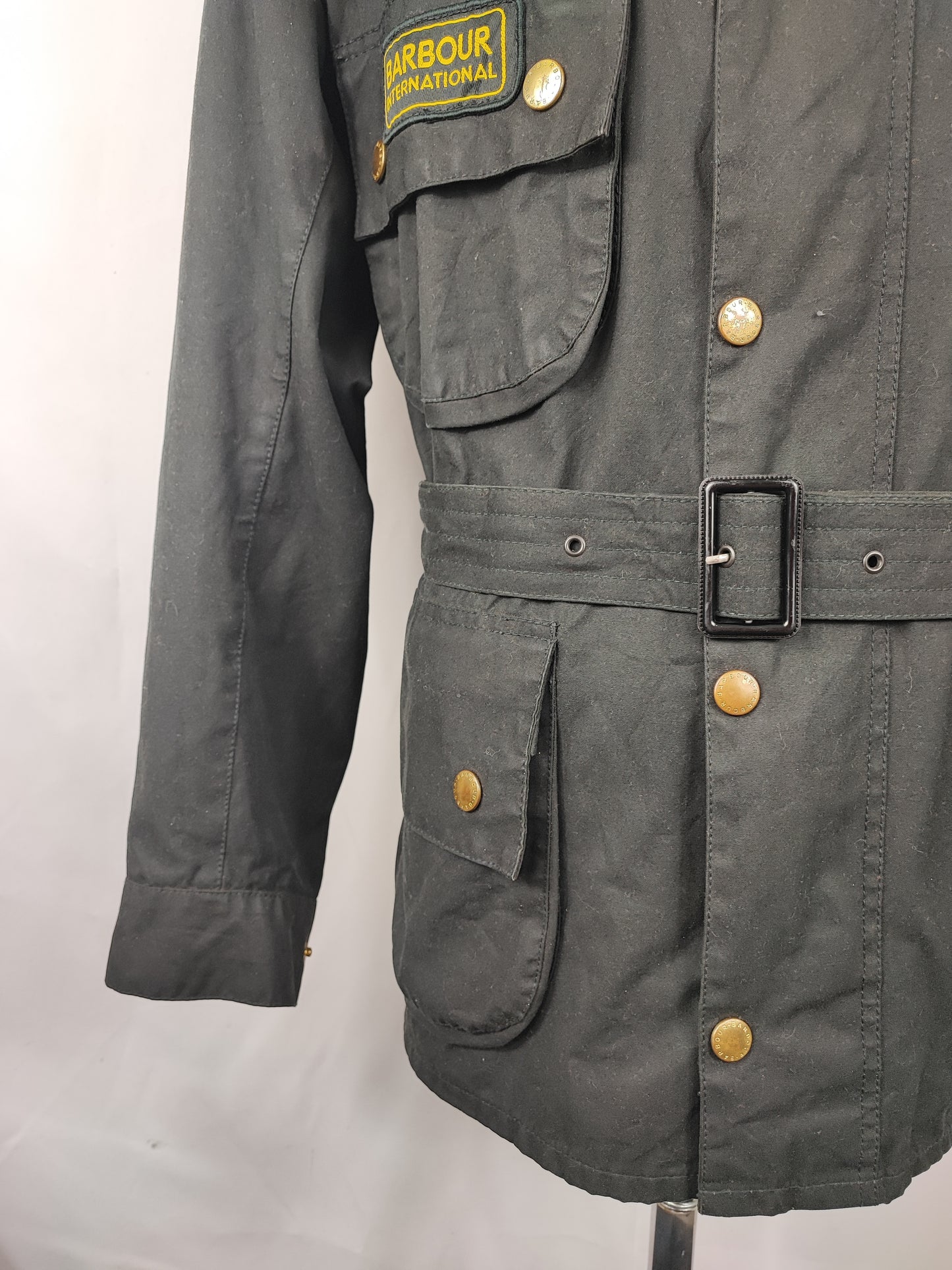 Barbour International nero uomo Large C42/107cm - Man Black Wax International Jacket C42 Size L