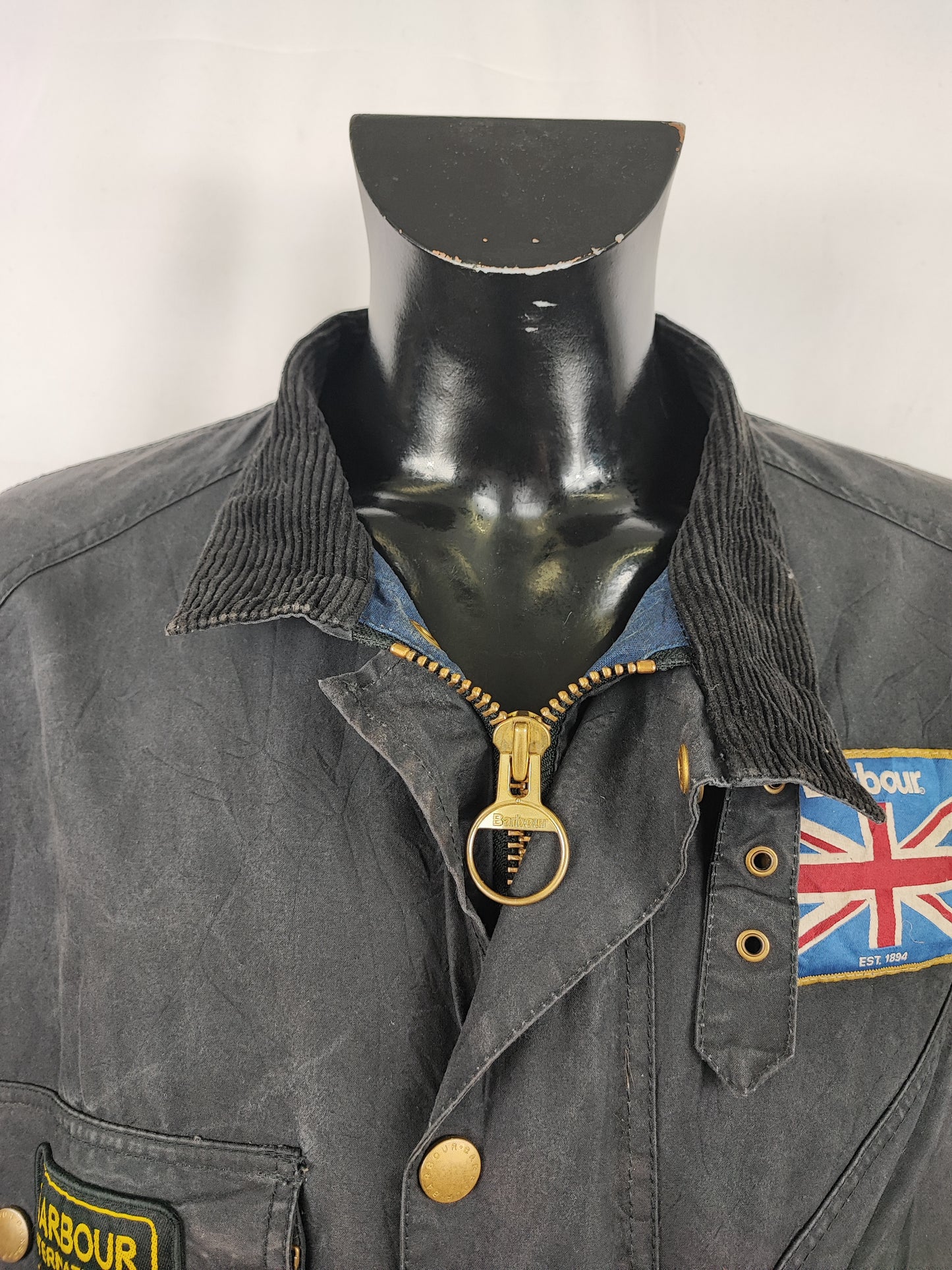Barbour International nero uomo Union Jack XXL - Man Black Wax International Jacket Union Jack XXL