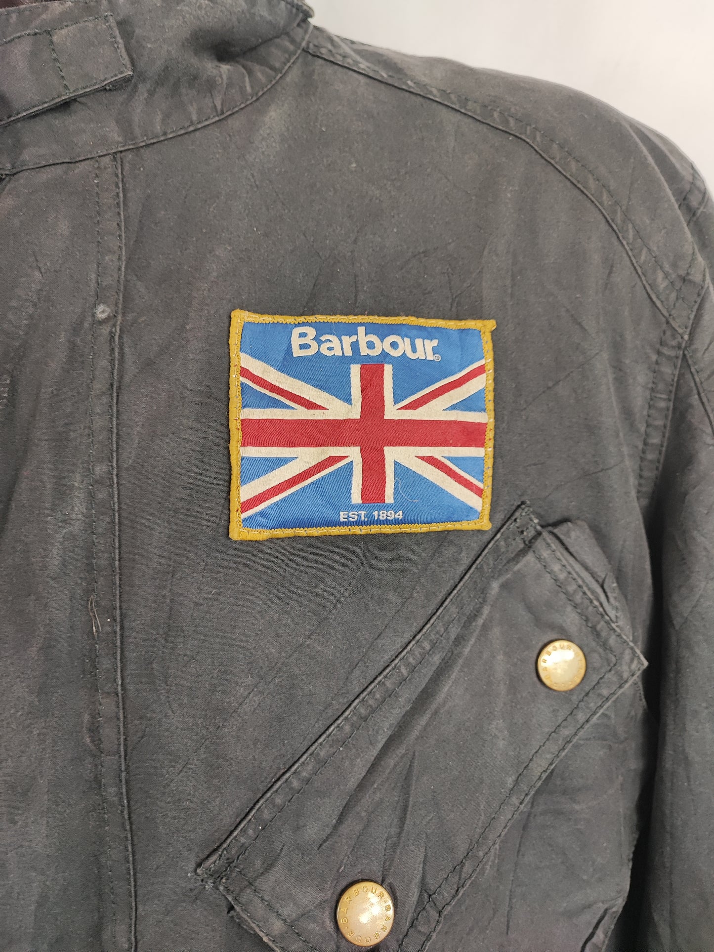 Barbour International nero uomo Union Jack XXL - Man Black Wax International Jacket Union Jack XXL