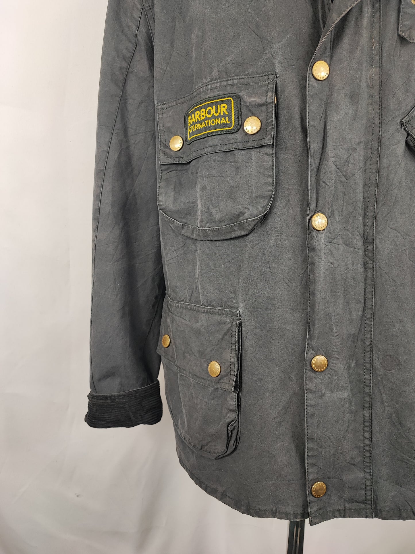 Barbour International nero uomo Union Jack XXL - Man Black Wax International Jacket Union Jack XXL