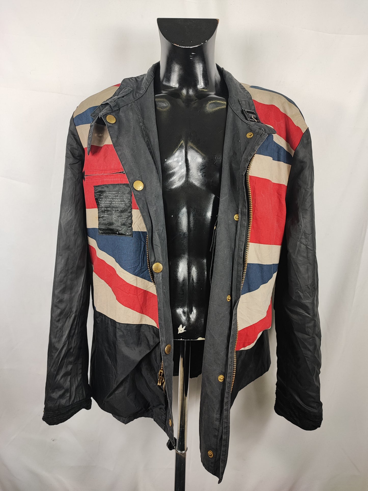 Barbour International nero uomo Union Jack XXL - Man Black Wax International Jacket Union Jack XXL