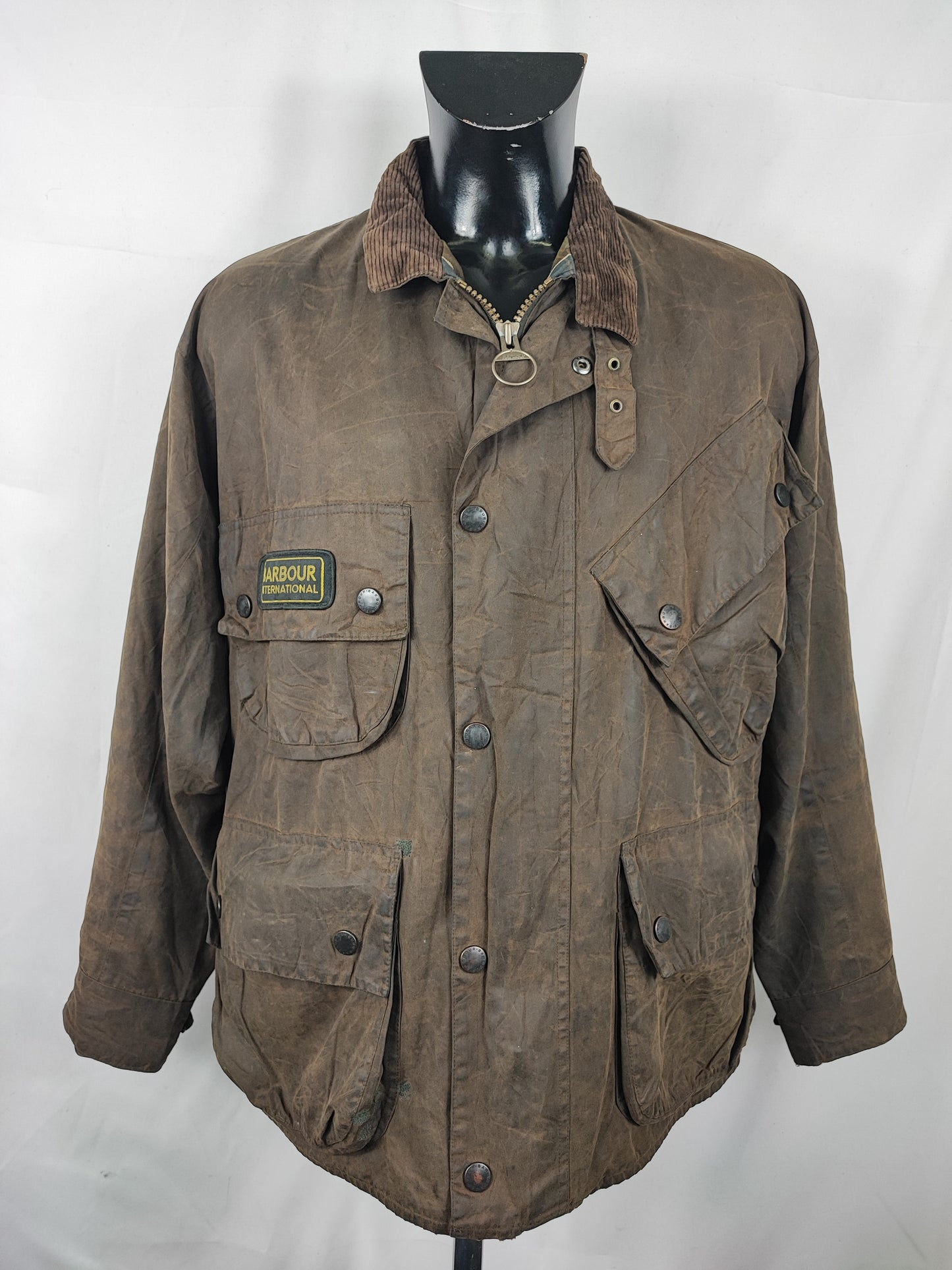 Giacca Barbour International Oliva Duracotton Large - Man Barbour International Duracotton Brown size 42 Large