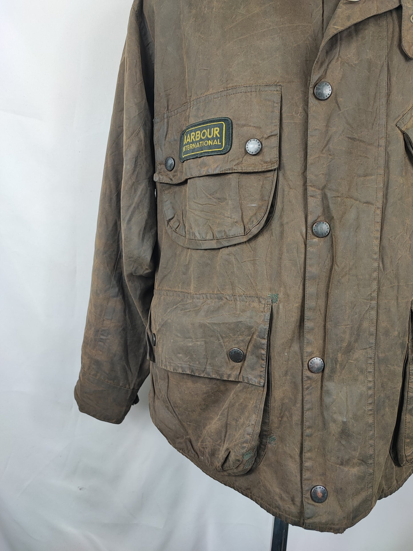 Giacca Barbour International Oliva Duracotton Large - Man Barbour International Duracotton Brown size 42 Large