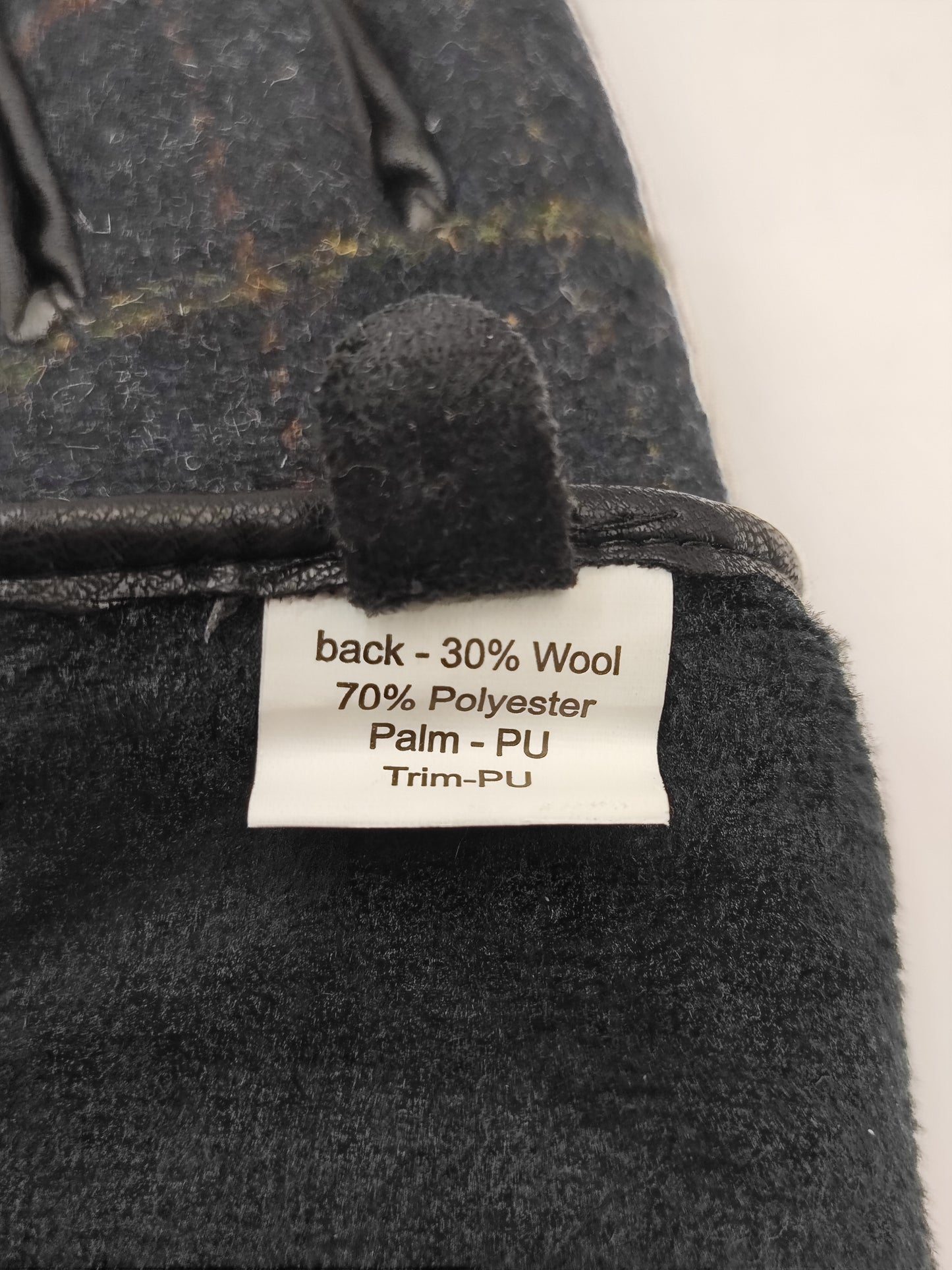 Guanti nuovi inglesi in lana blu notte e ecopelle