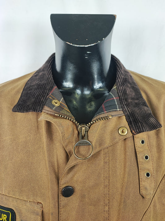 Giacca Barbour International Vintage Beige A7 C44/112 cm - Barbour International A7 Sandstone Jacket Size Large/XLARGE