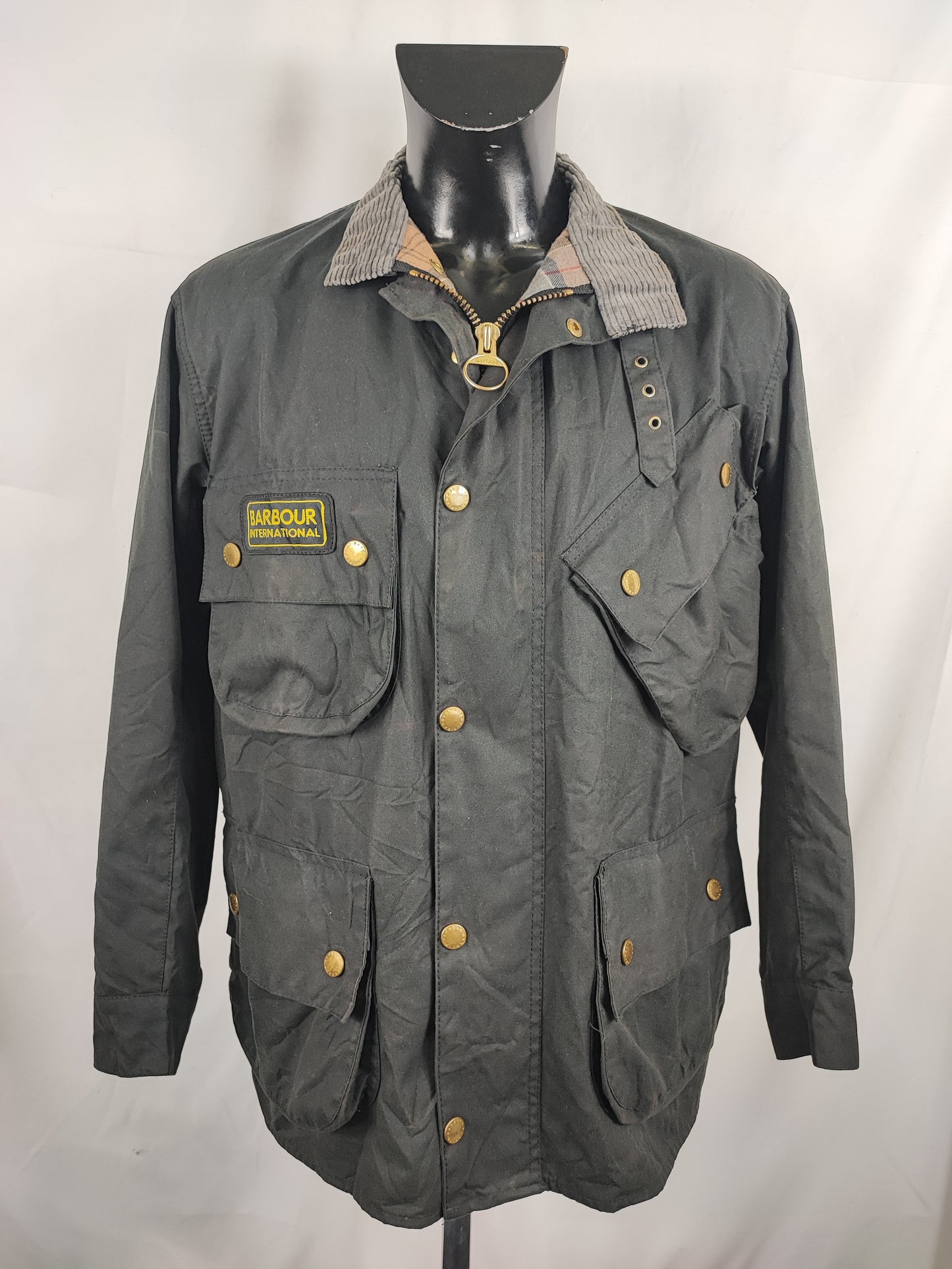 Barbour International nero uomo Medium C40/102cm - Man Black Wax International Jacket C40 Size M