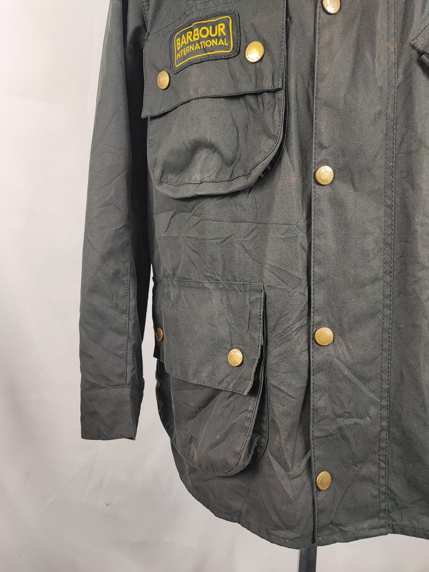 Barbour International nero uomo Medium C40/102cm - Man Black Wax International Jacket C40 Size M