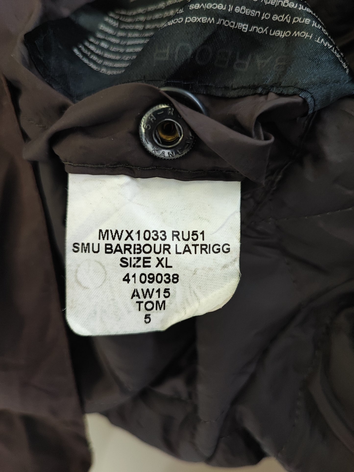 Barbour Giacca cerata da uomo Latrigg Marrone Xlarge- Man Rust Waxed Latrigg Jacket size XL