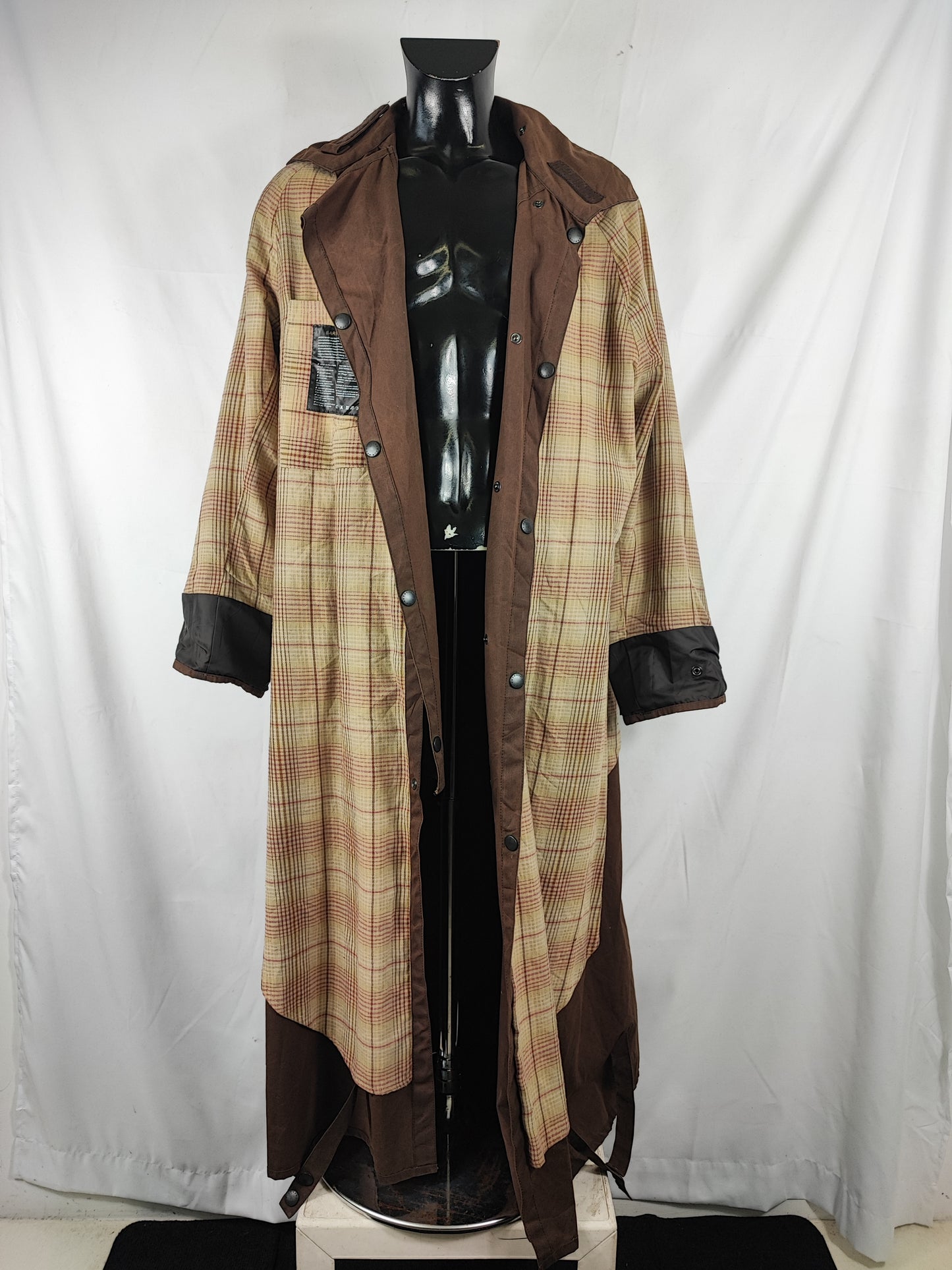 RARO Cappotto Barbour Stockman marrone Lungo Large Man Brown wax Long Coat Size Large