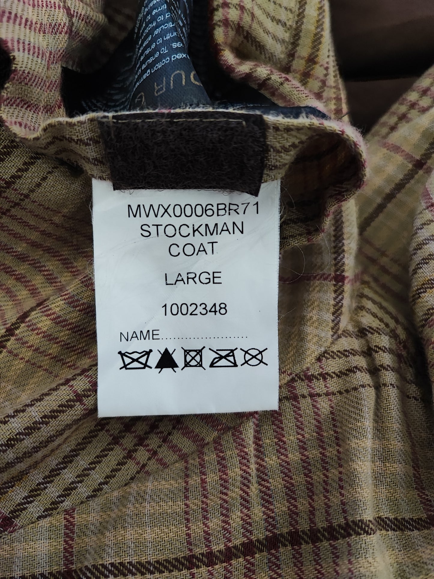 RARO Cappotto Barbour Stockman marrone Lungo Large Man Brown wax Long Coat Size Large