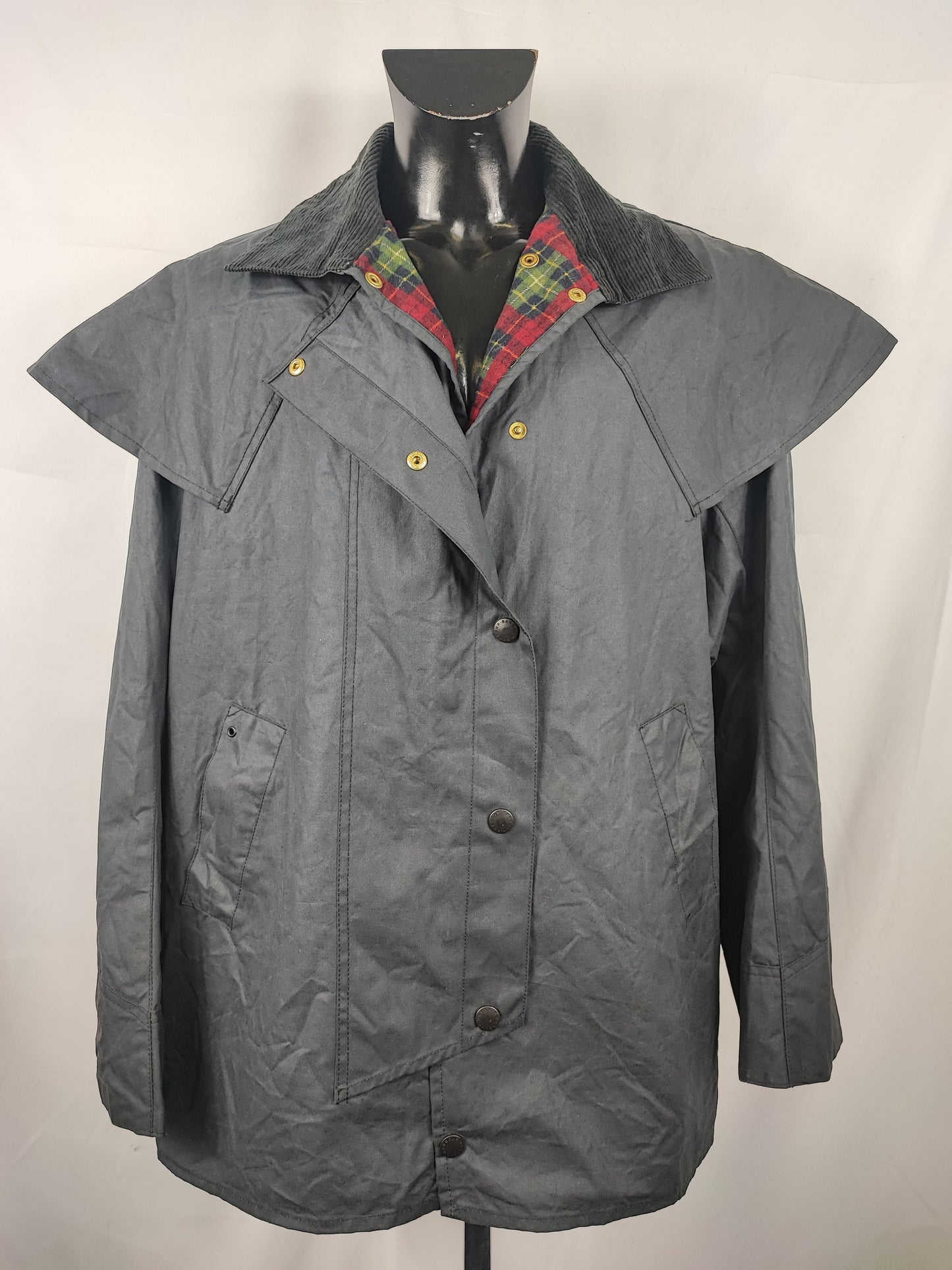 RARO Barbour Backhouse nero C42/107 cm Riding Black Wax Jacket Size Large