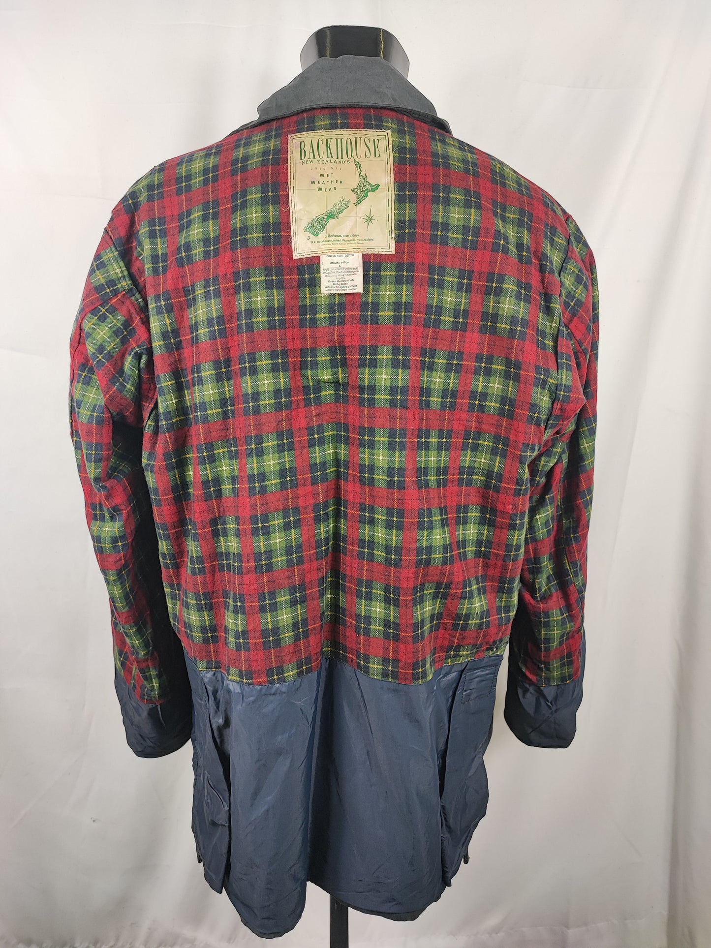 RARO Barbour Backhouse nero C42/107 cm Riding Black Wax Jacket Size Large