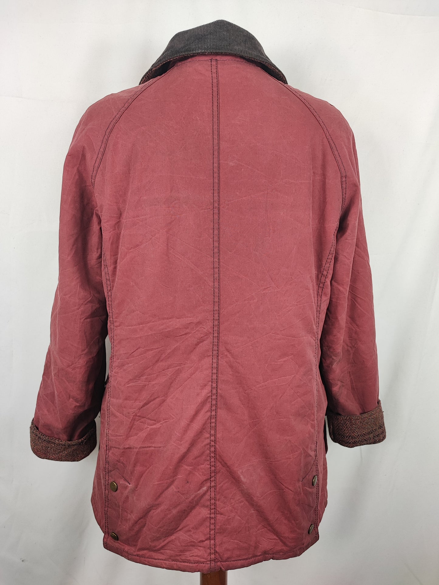 Giacca Barbour Beadnell Rosa Unisex Uk12 tg.42 ita - Waddesdon Beadnell Red with tweed trim Uk12