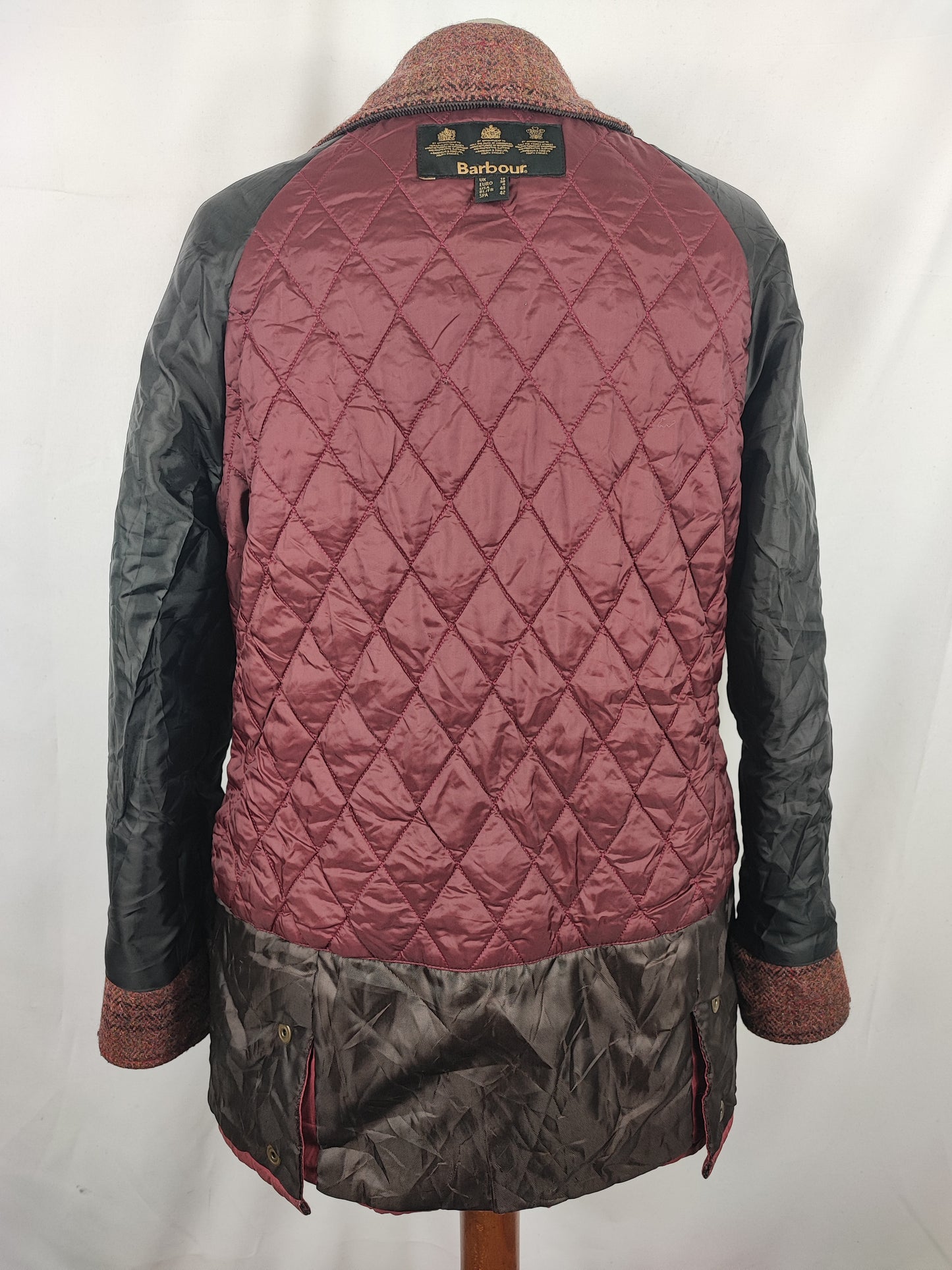Giacca Barbour Beadnell Rosa Unisex Uk12 tg.42 ita - Waddesdon Beadnell Red with tweed trim Uk12