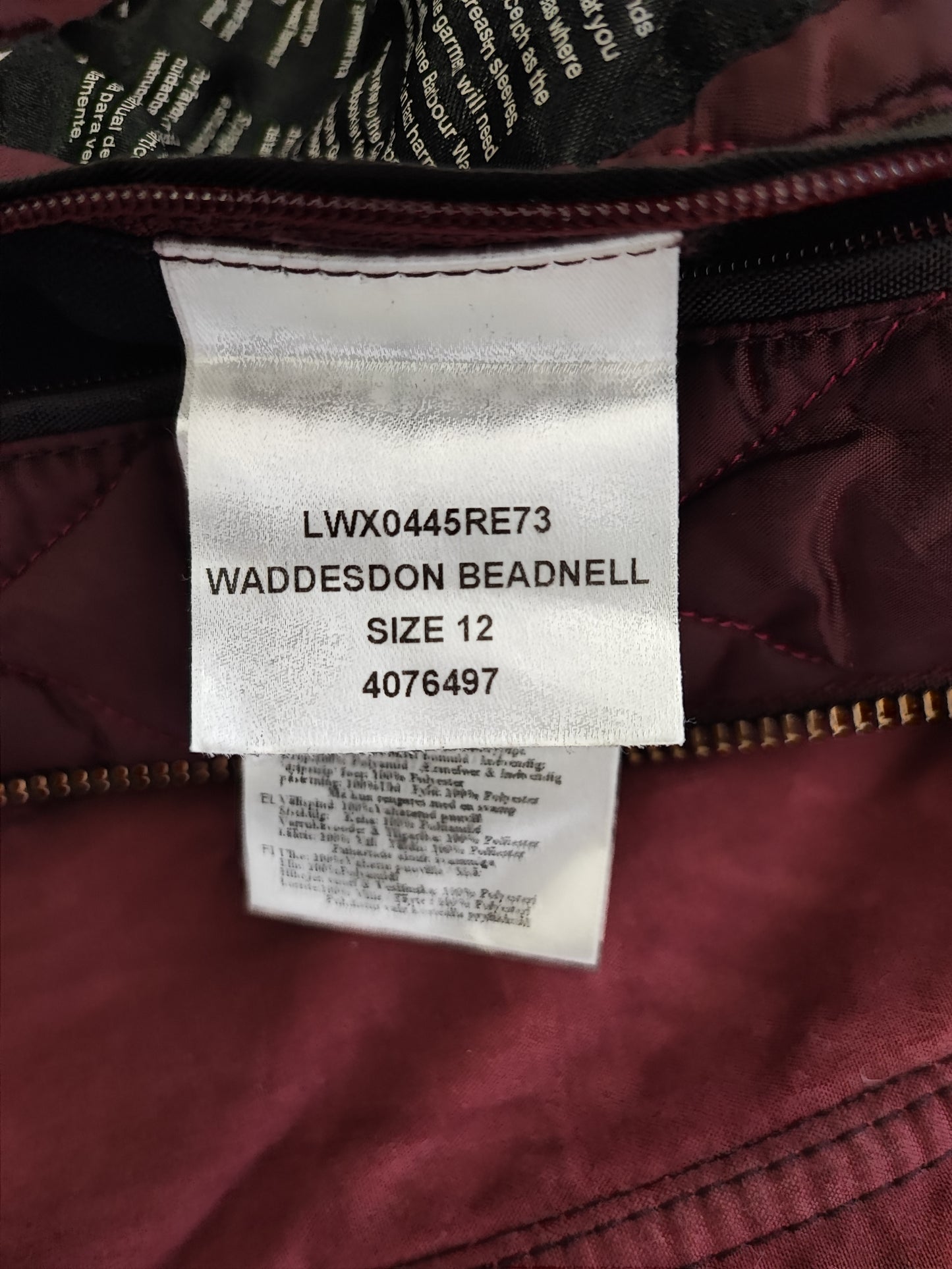 Giacca Barbour Beadnell Rosa Unisex Uk12 tg.42 ita - Waddesdon Beadnell Red with tweed trim Uk12