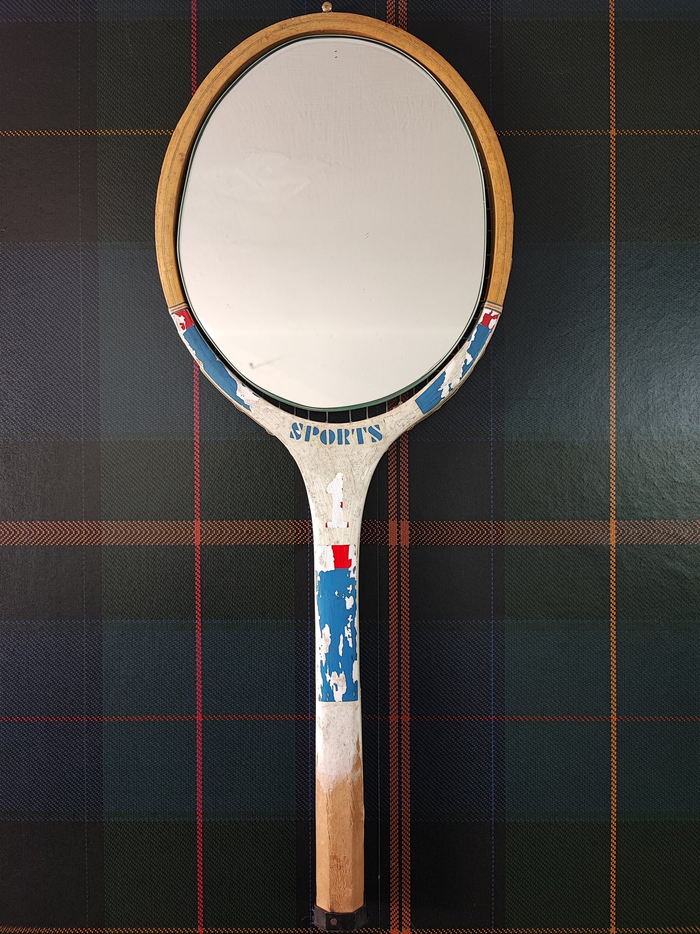 Racchetta Vintage in Legno con Specchio- Vintage Mirror tennis wood Racket
