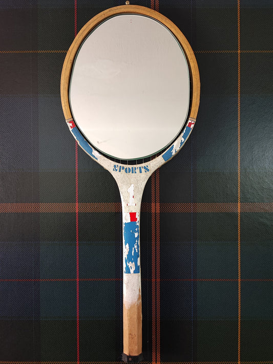 Racchetta Vintage in Legno con Specchio- Vintage Mirror tennis wood Racket