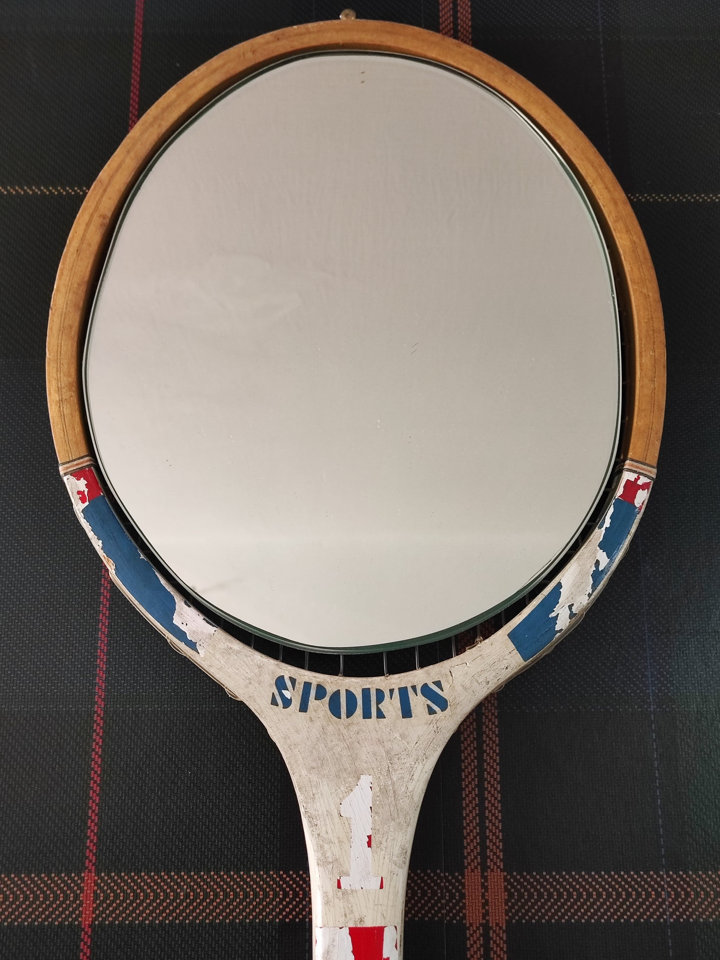 Racchetta Vintage in Legno con Specchio- Vintage Mirror tennis wood Racket