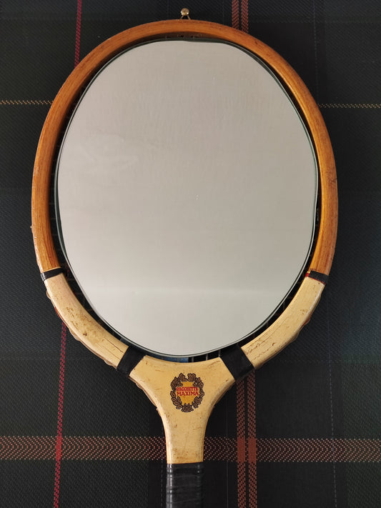 Racchetta Vintage in Legno Maxima con Specchio- Vintage Maxima Mirror tennis wood Racket