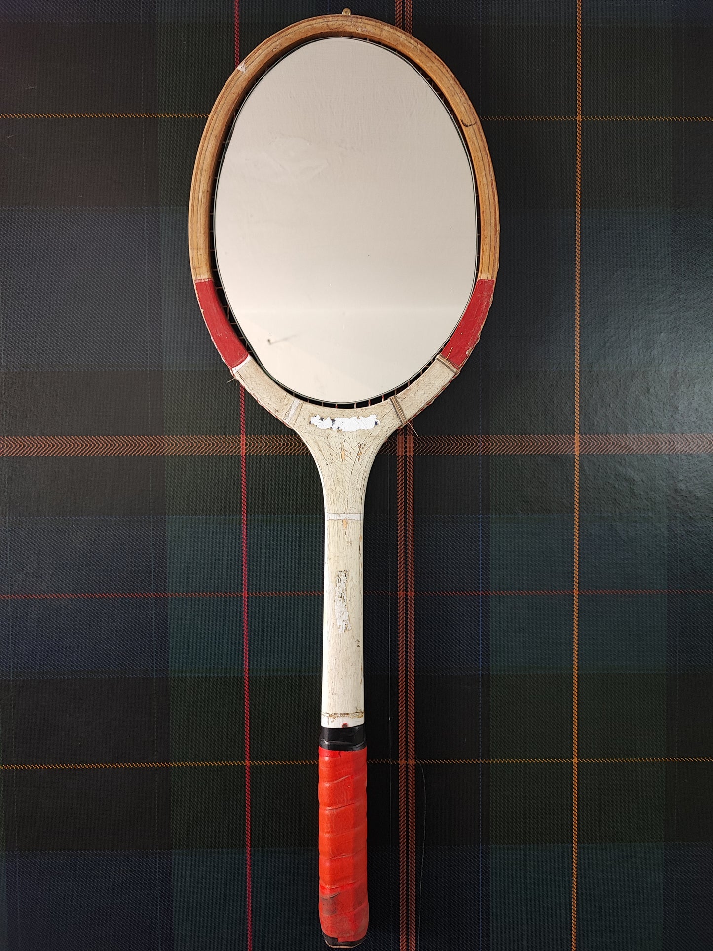 Racchetta Vintage in Legno con Specchio- Vintage Mirror tennis wood Racket