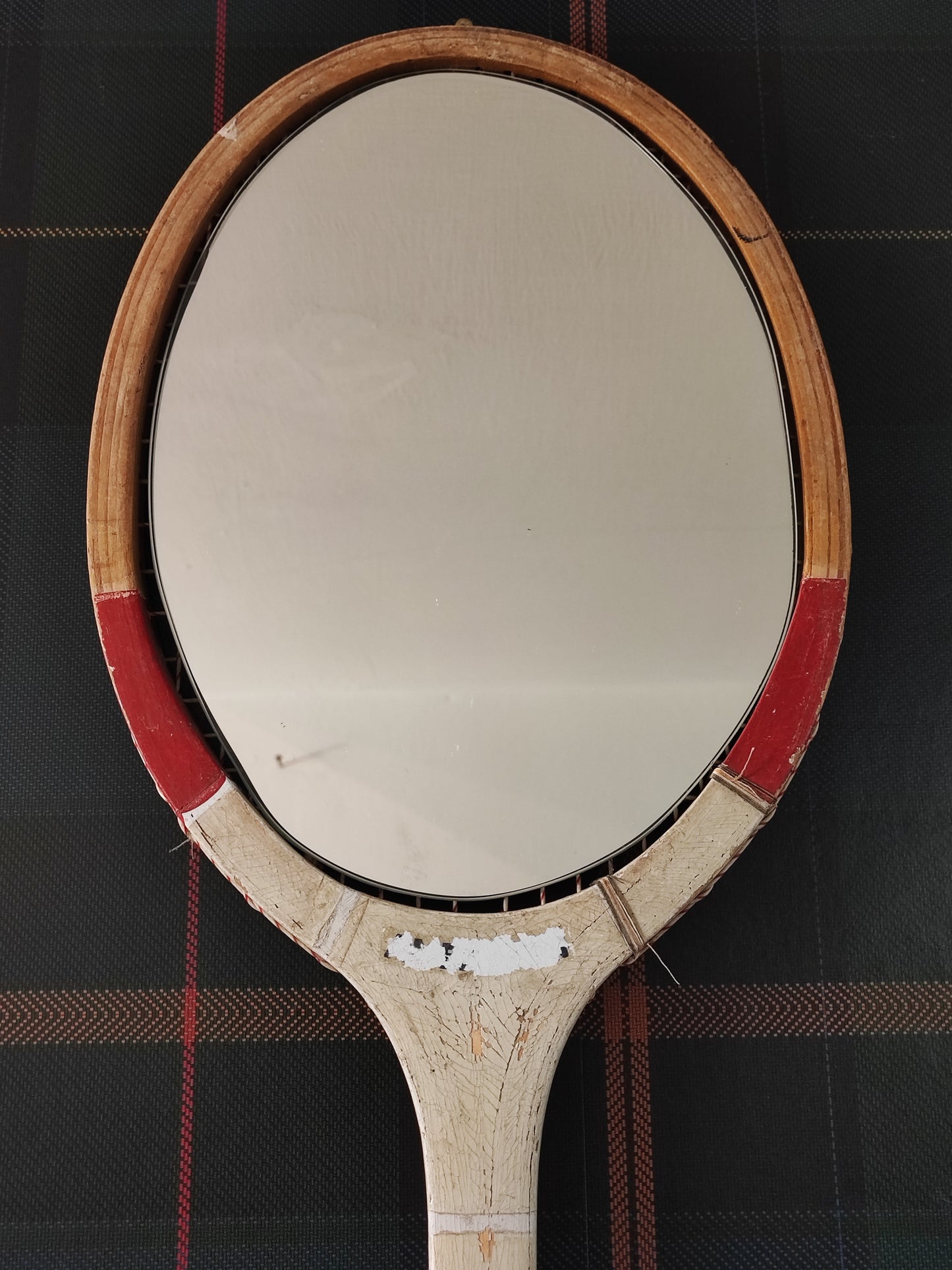 Racchetta Vintage in Legno con Specchio- Vintage Mirror tennis wood Racket