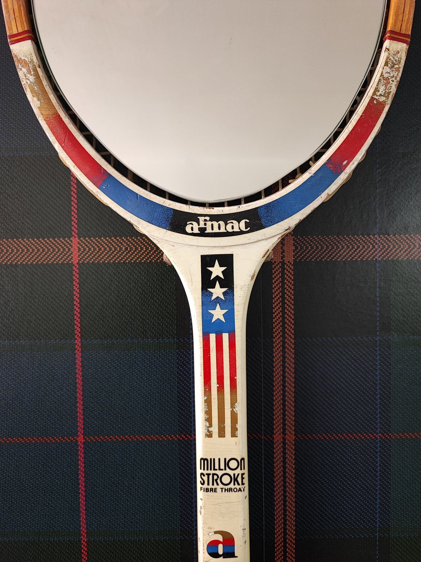 Racchetta Vintage in Legno Million Stroke con Specchio- Vintage Mirror tennis Million Stroke wood Racket